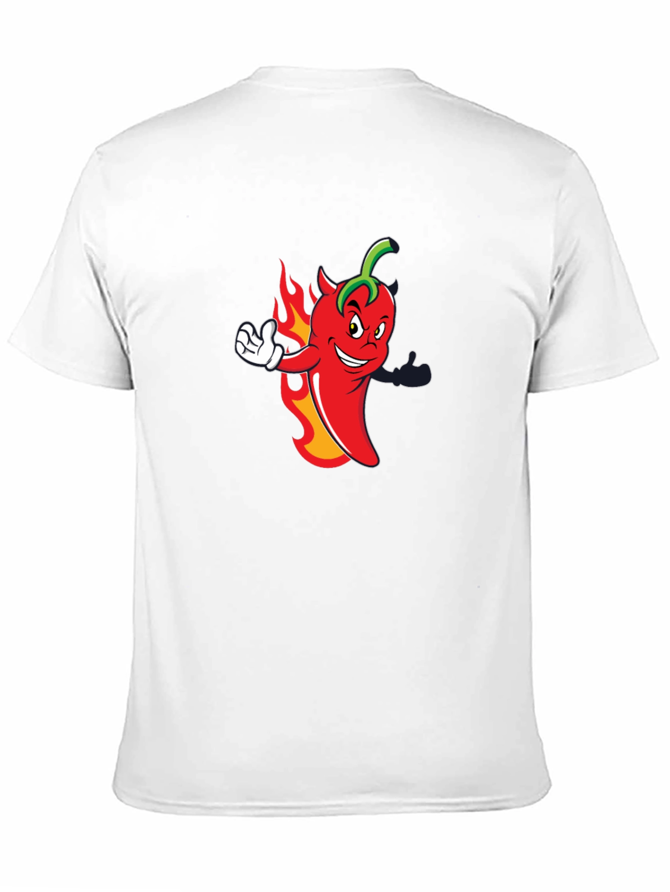 Black Spicy Chili Pepper Cartoon Graphic Black T-Shirt view 11