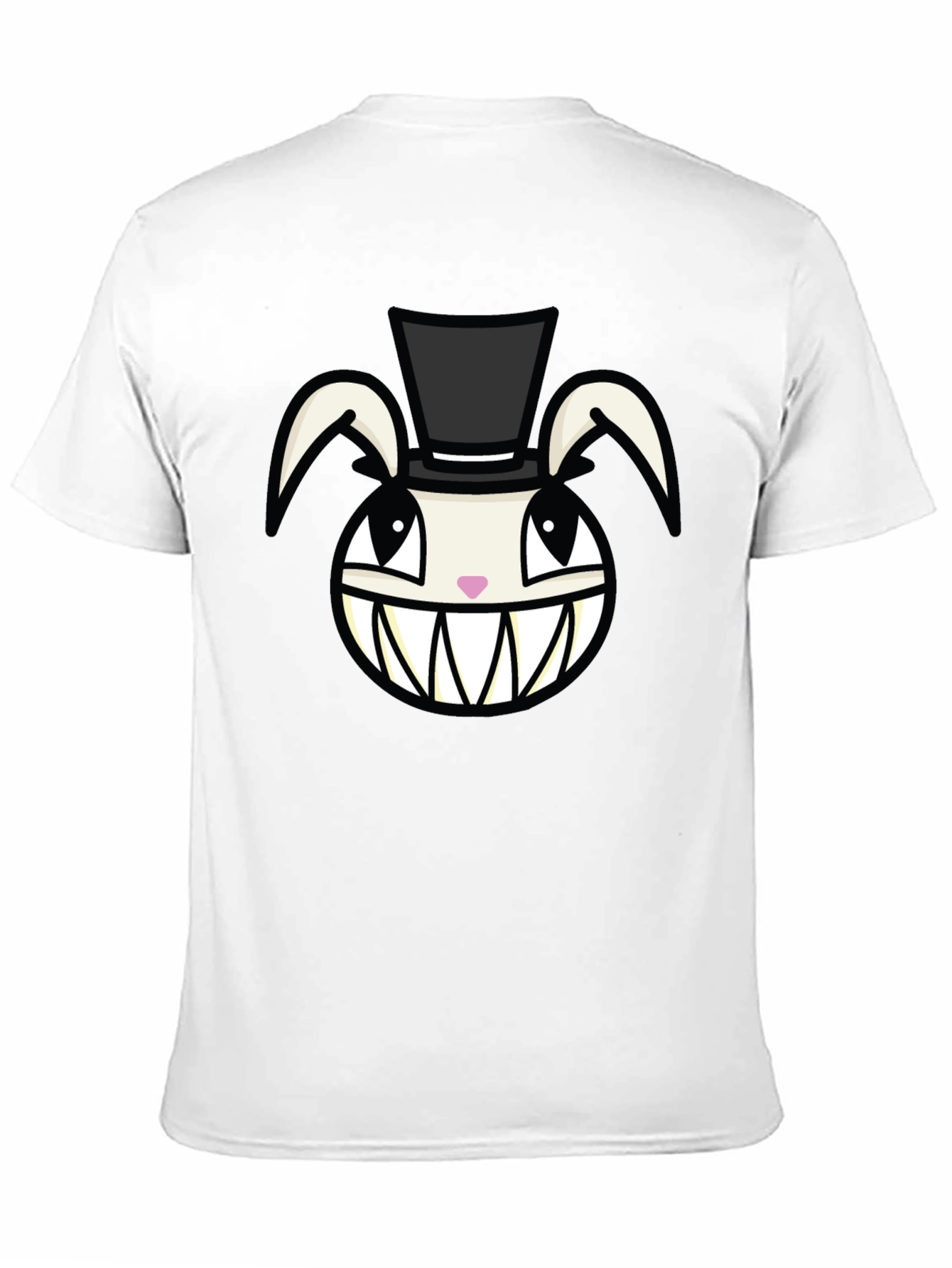 Black Creepy Rabbit Top Hat Graphic Tee - Black view 11
