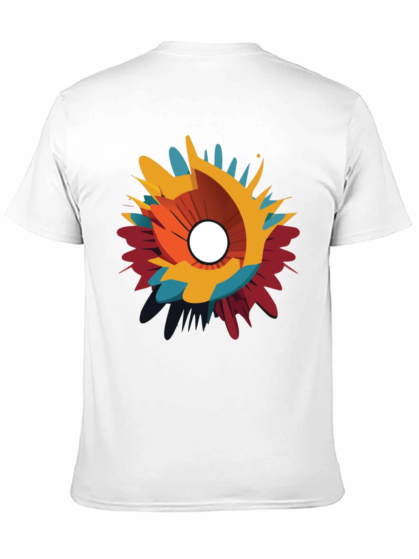 Black Abstract Splash Graphic Black T-Shirt view 11