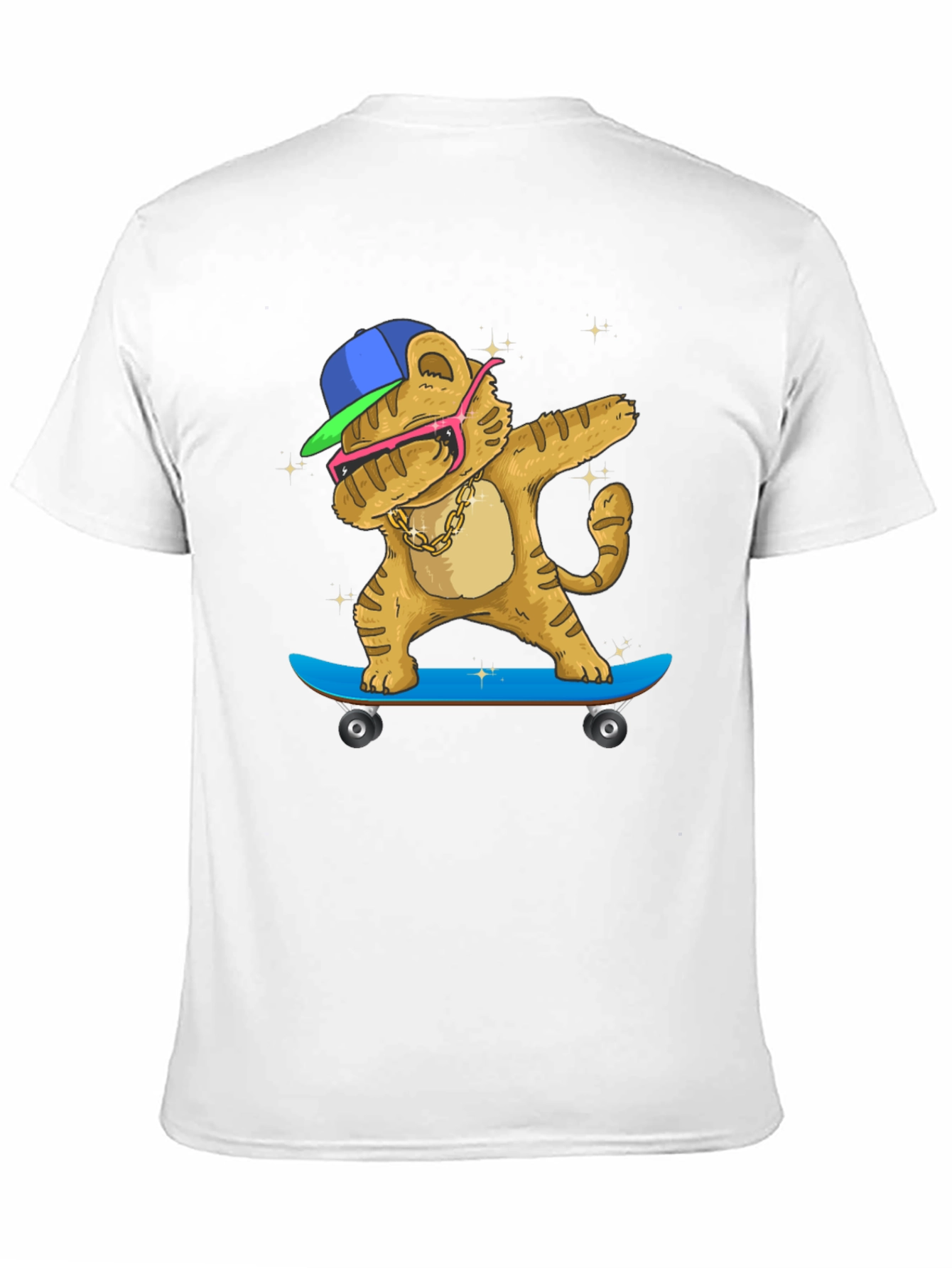 Black Dabbing Tiger Skateboard T-Shirt view 11