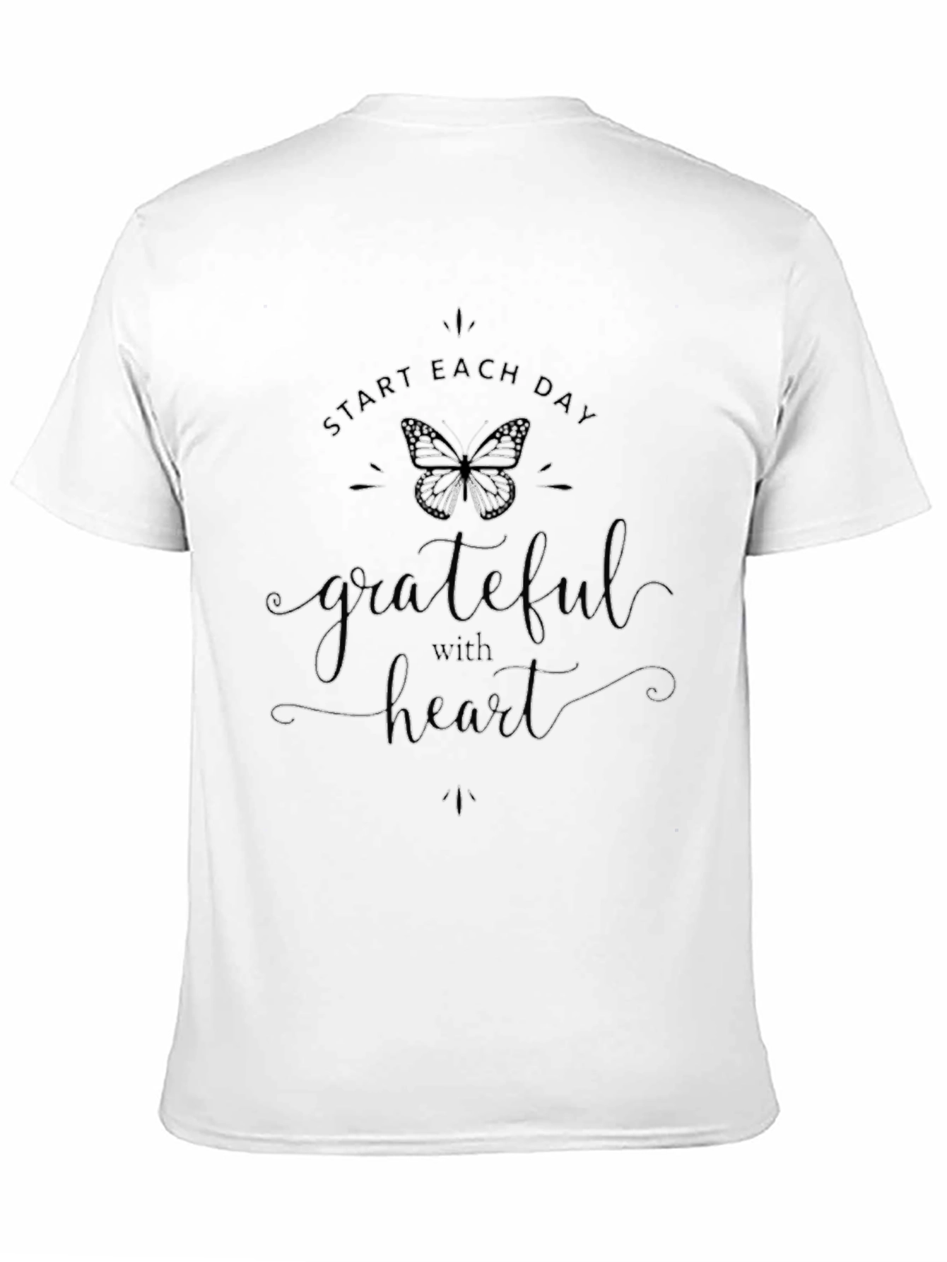 Black Grateful Heart Graphic Tee - Black Cotton T-Shirt view 11