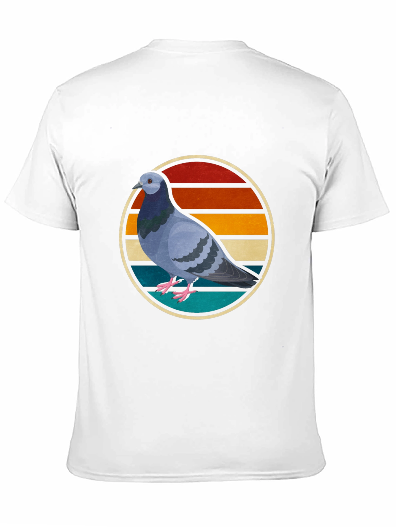 Black Retro Pigeon Graphic Tee - Cool Bird Lover Shirt view 11