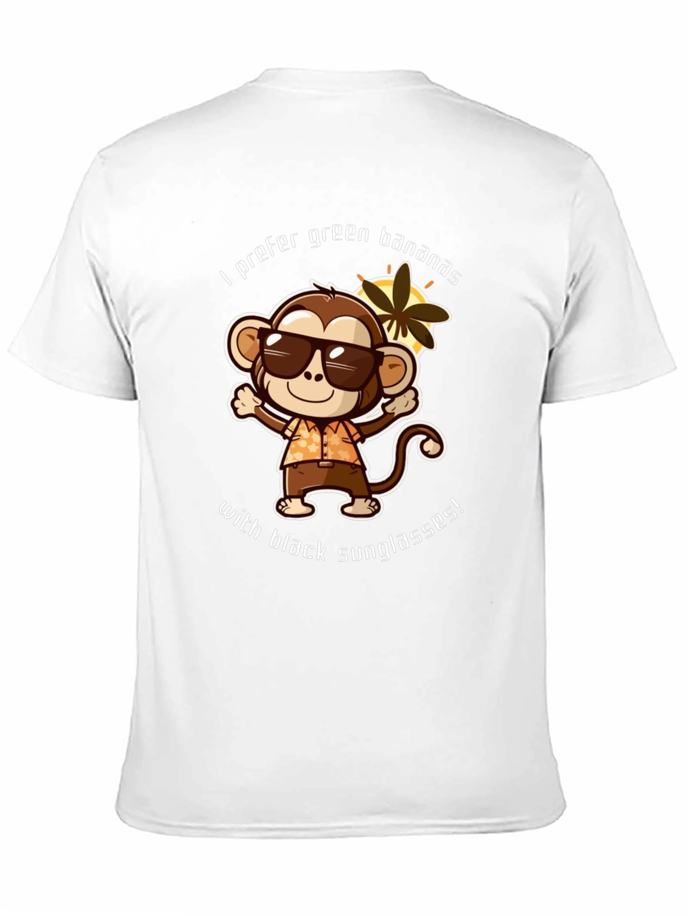 Black Funny Monkey T-shirt - I Prefer Green Bananas view 11