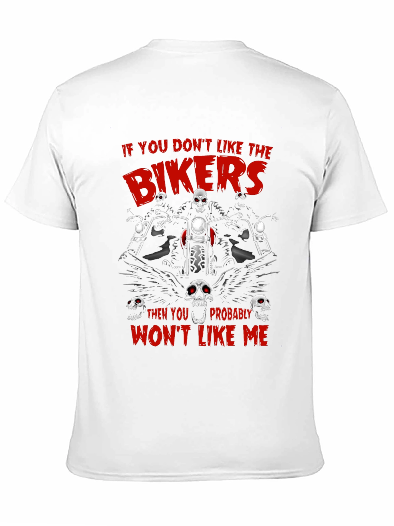 Black Biker Skull Graphic T-Shirt - Edgy Ride Apparel view 11