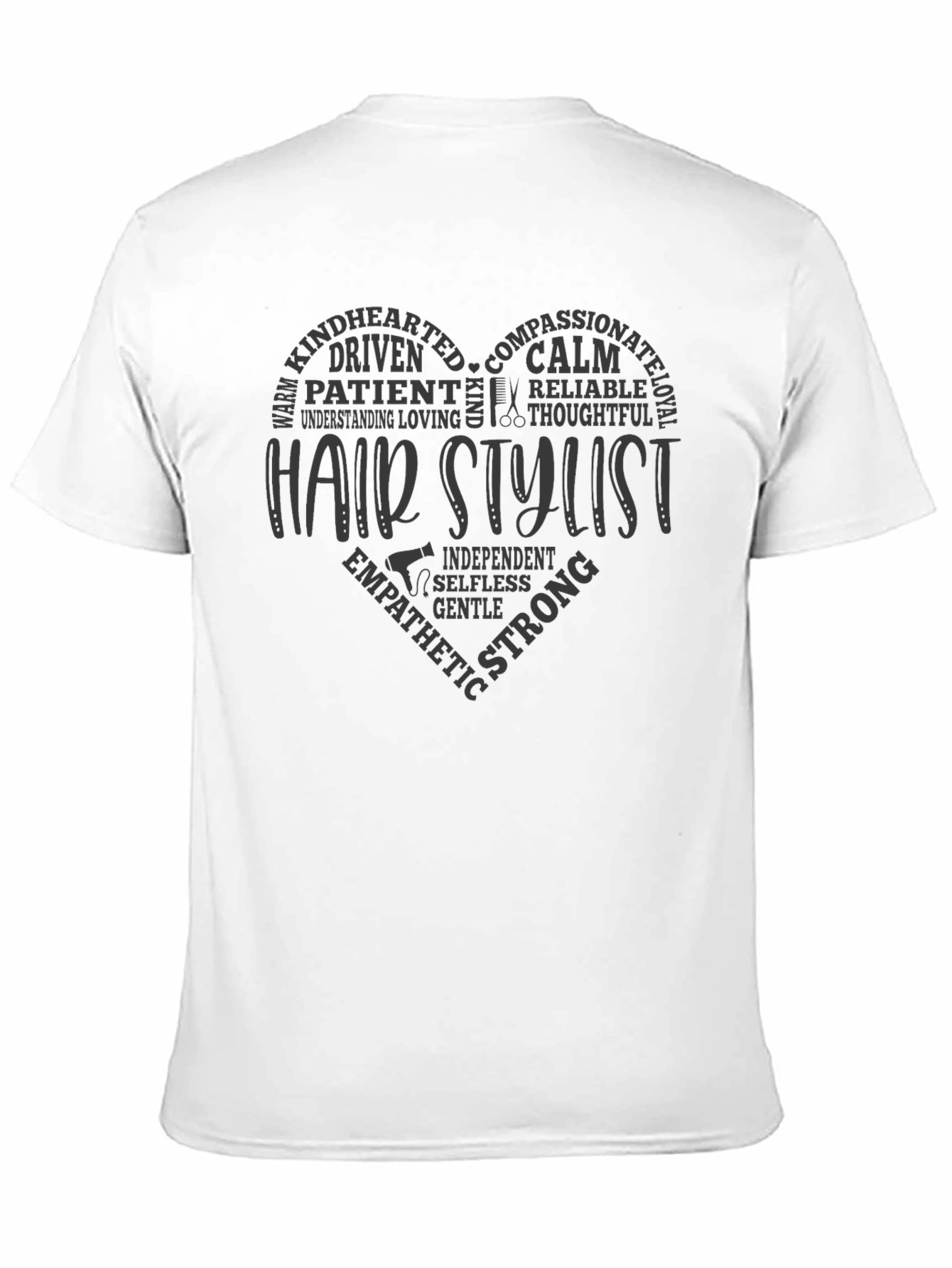 Black Hair Stylist Heart Graphic T-Shirt view 11