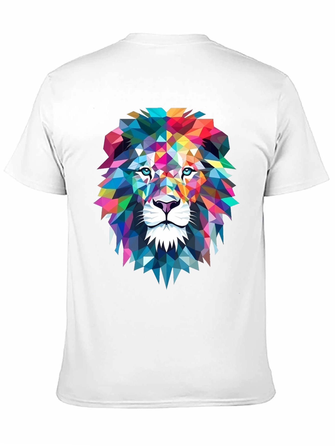 Black Geometric Lion Graphic Tee - Bold Art Design view 11