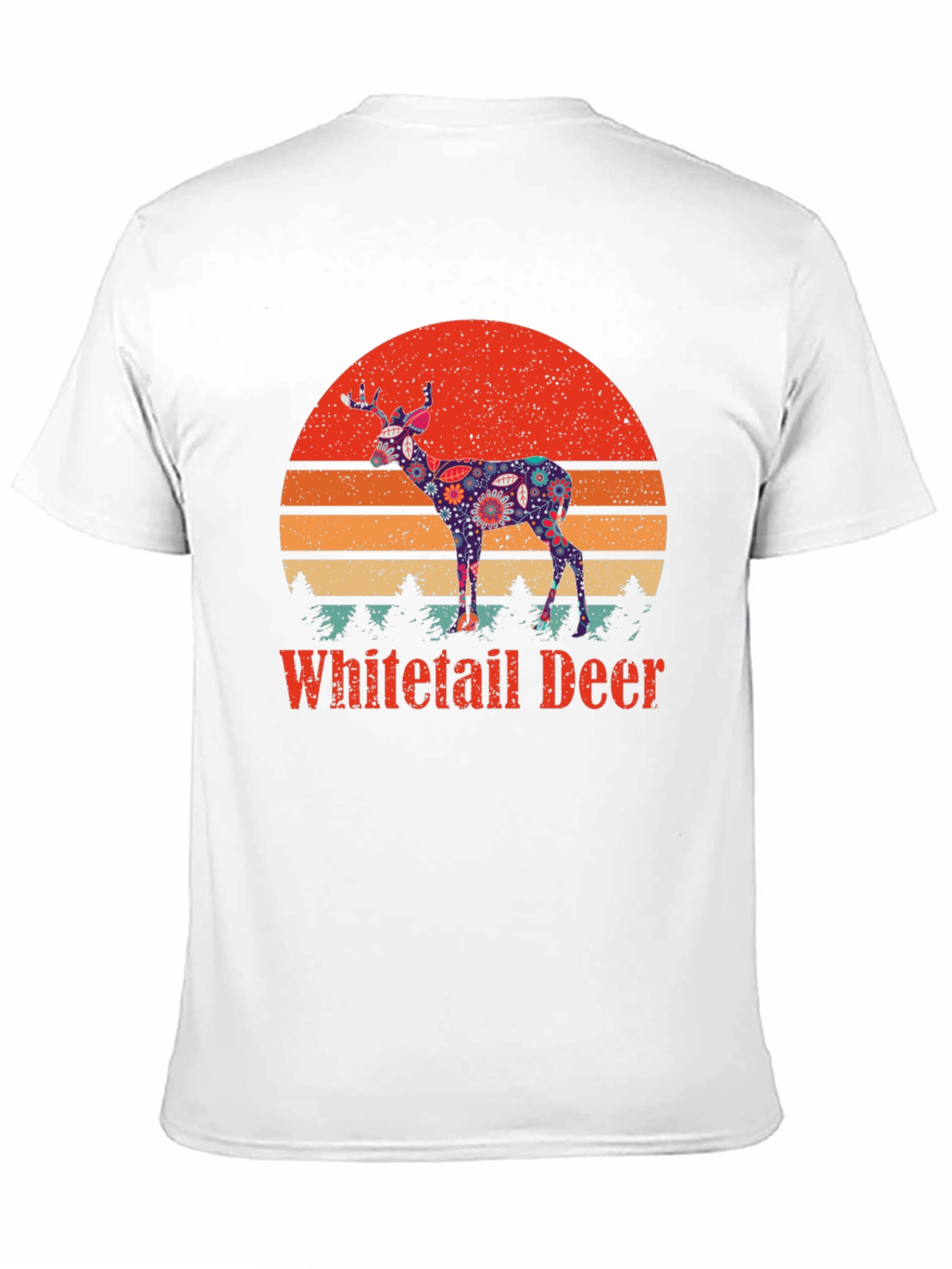 Black Vintage Whitetail Deer Graphic T-Shirt view 11