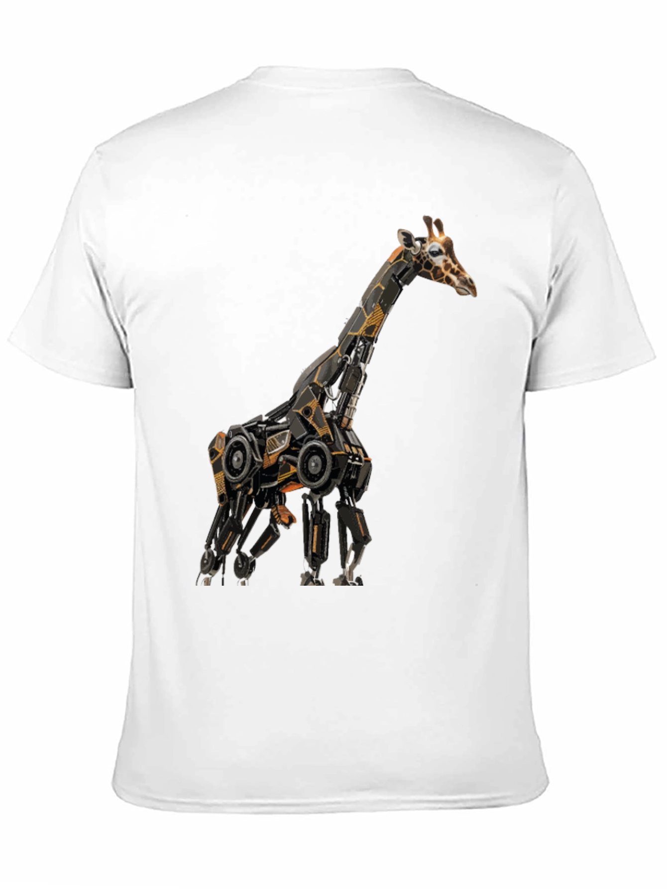 Black Robotic Giraffe Graphic Tee - Cool Black T-Shirt view 11