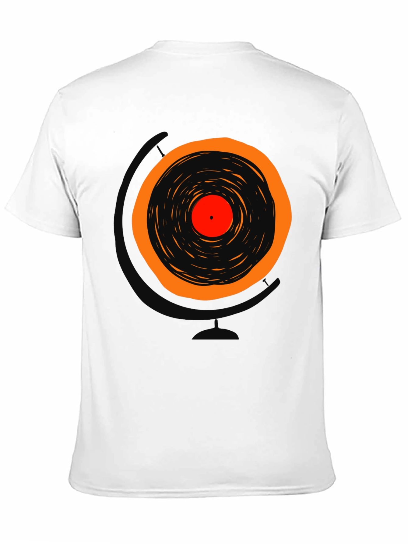 Black Retro Vinyl Record Graphic T-Shirt view 11
