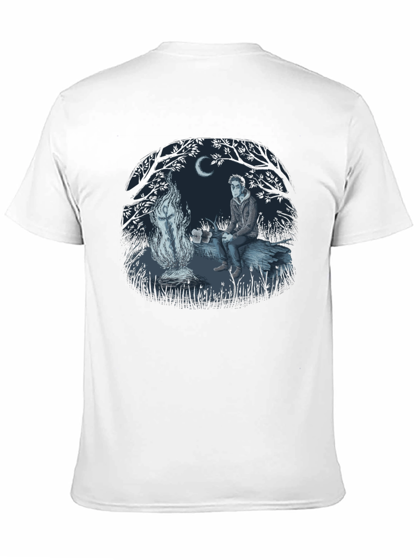 Black Campfire Story Graphic Tee - Relaxed Night Design view 11