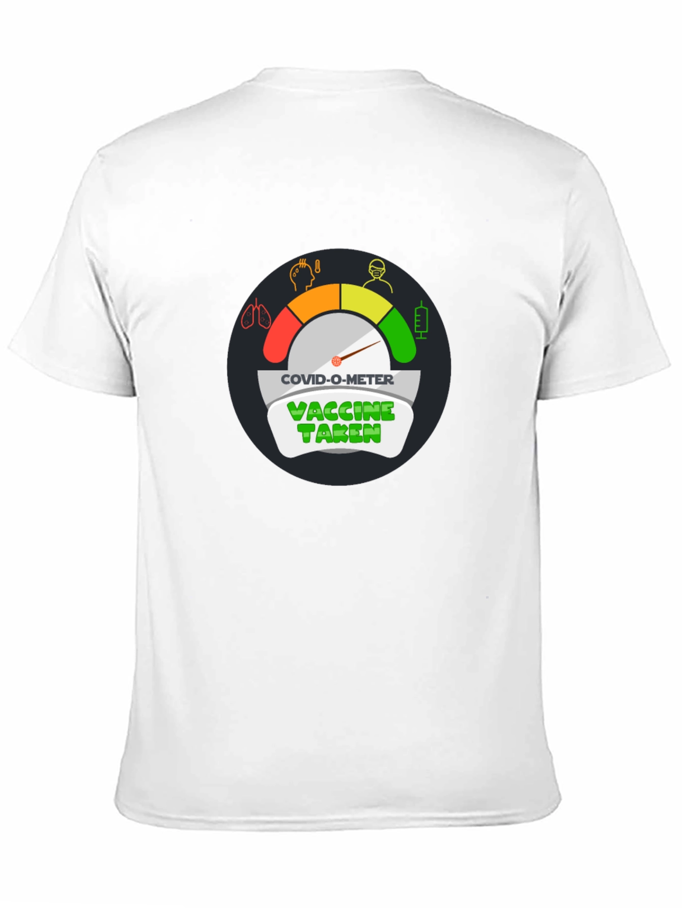 Black COVID-O-Meter Vaccine Taken Black T-Shirt view 11