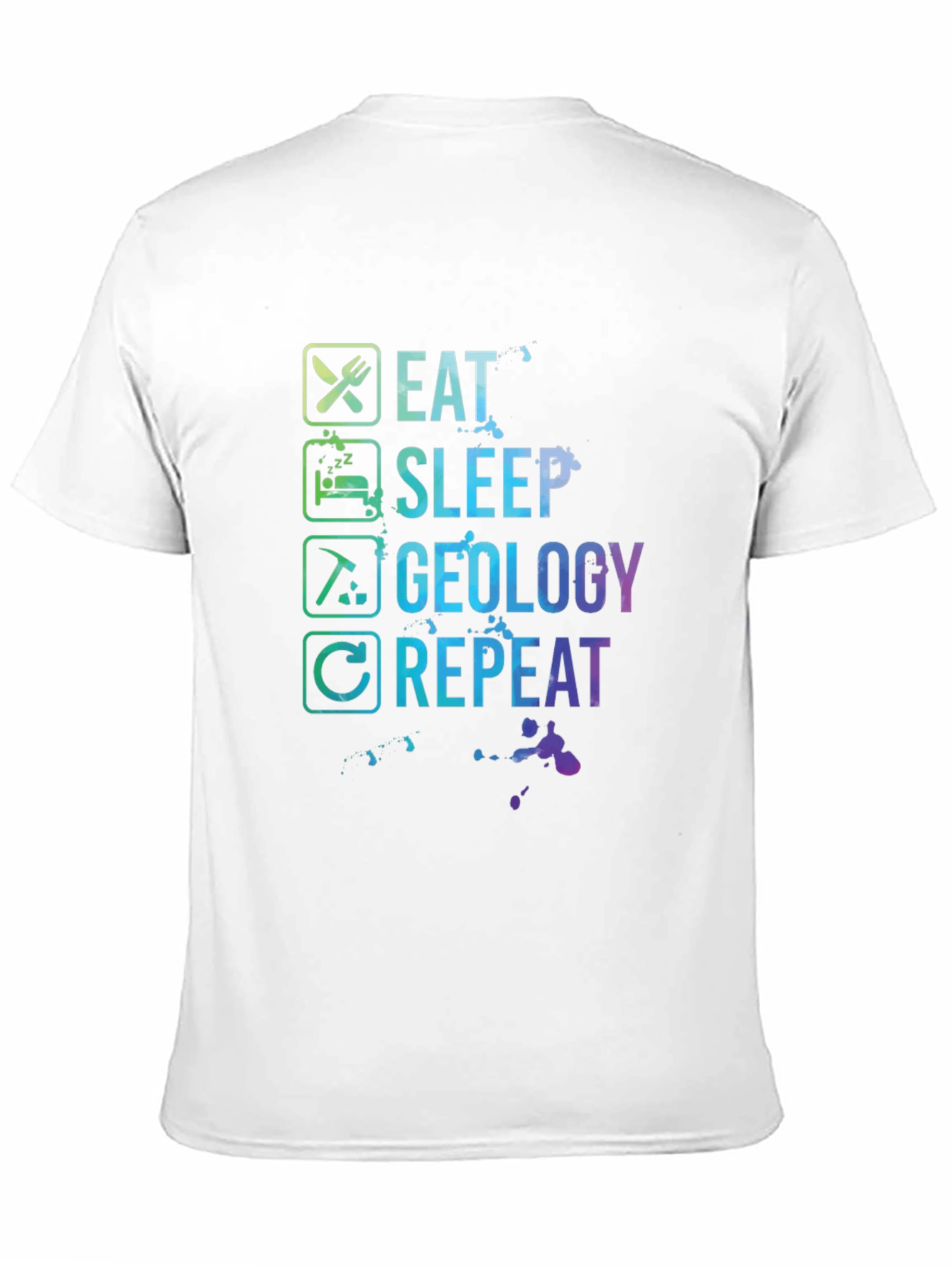 Black Eat Sleep Geology Repeat T-Shirt - Geologist Gift view 11