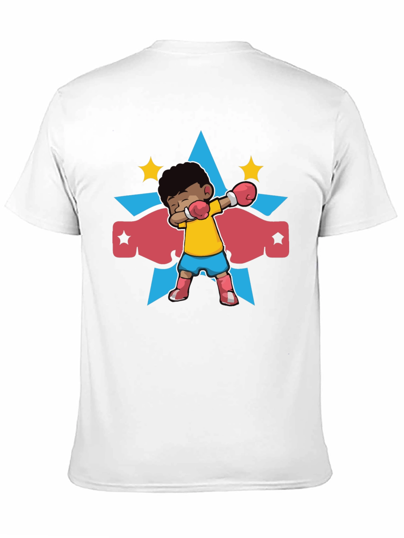 Black Cartoon Boxer Kid Graphic T-Shirt view 11