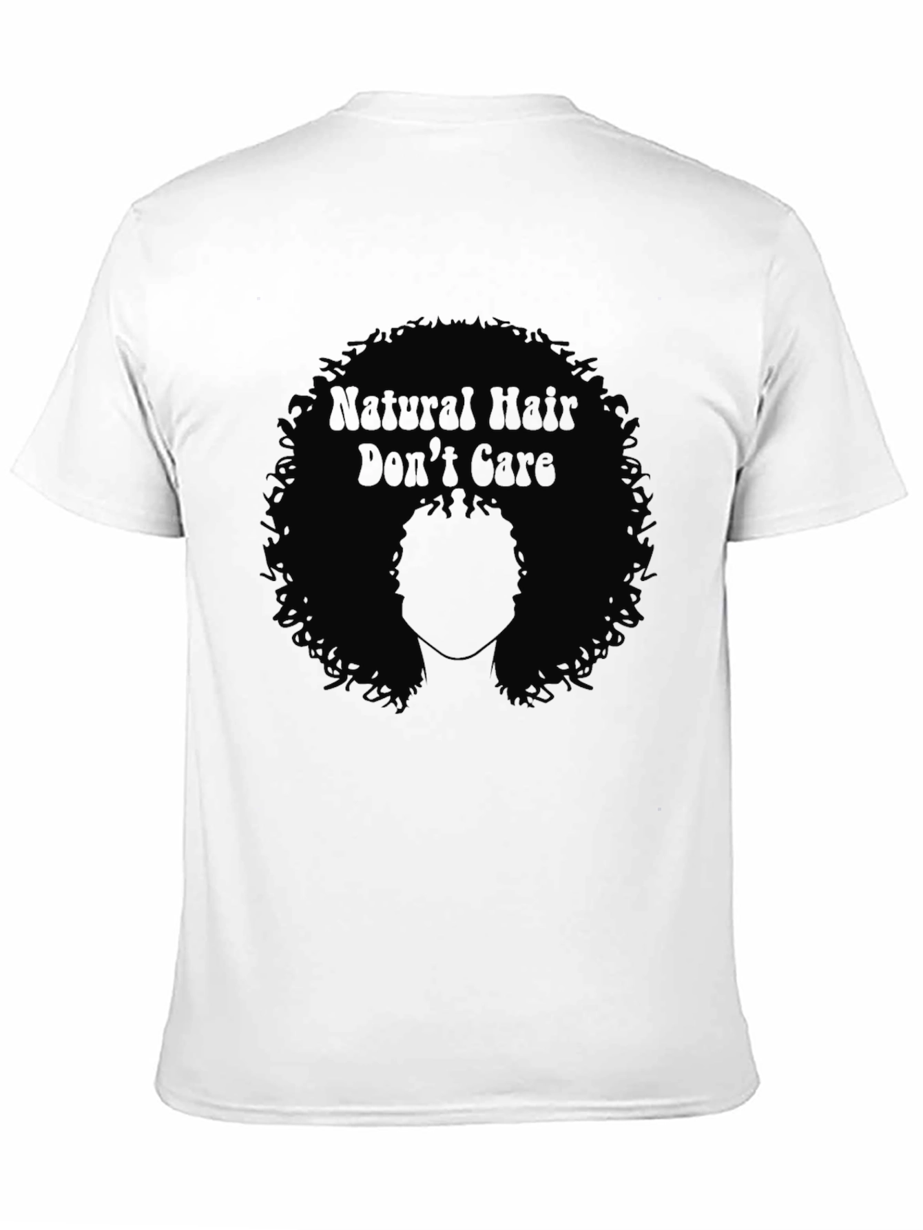 Black Natural Hair Don't Care Tee - Black Graphic T-Shirt view 11
