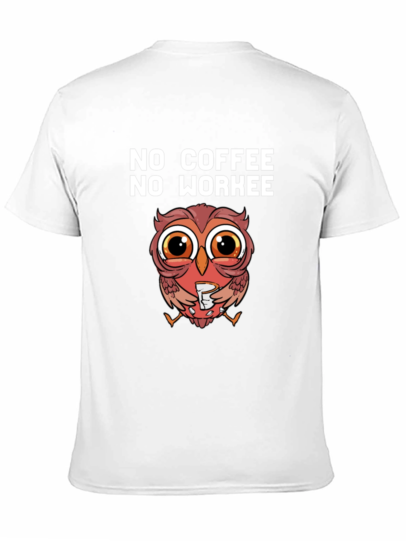 Black No Coffee No Workee Owl T-Shirt view 11