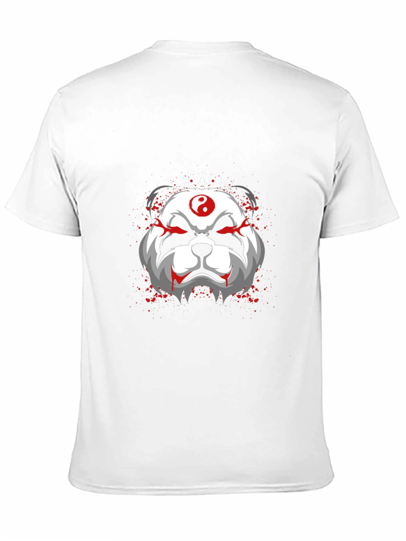 Black Evil Panda Graphic Print Black T-Shirt view 11