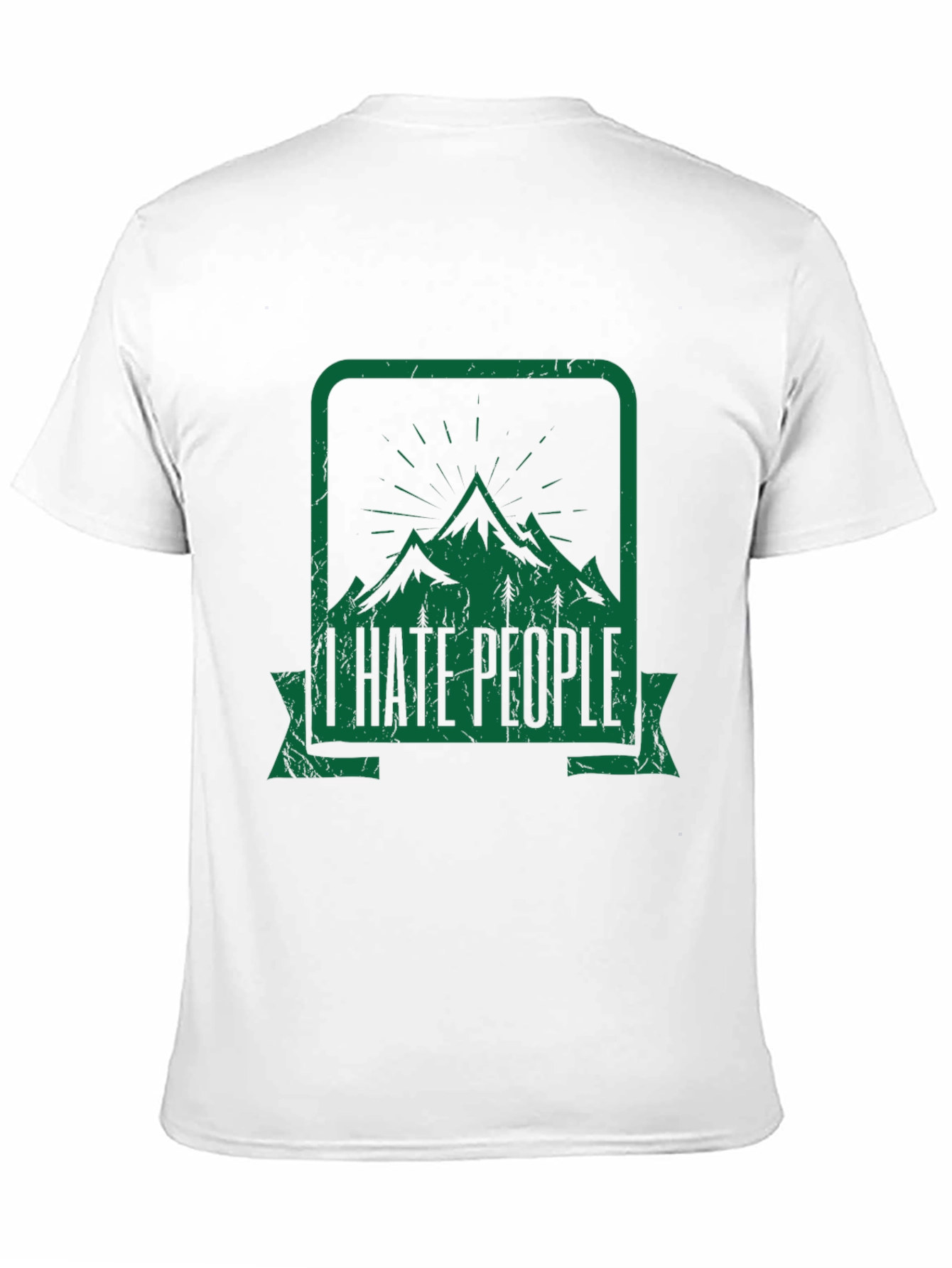 Black I Hate People Mountain Graphic Black Tee view 11