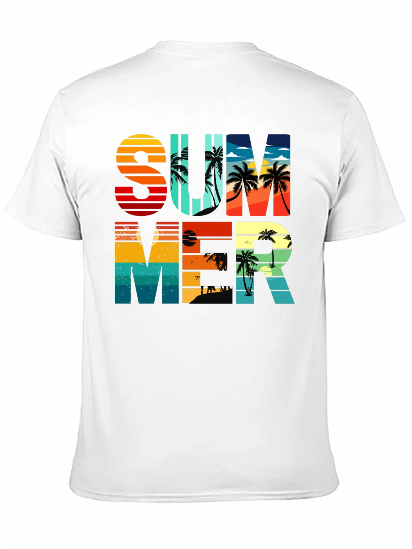 Black Summer Graphic T-Shirt - Retro Palm Tree Design view 11
