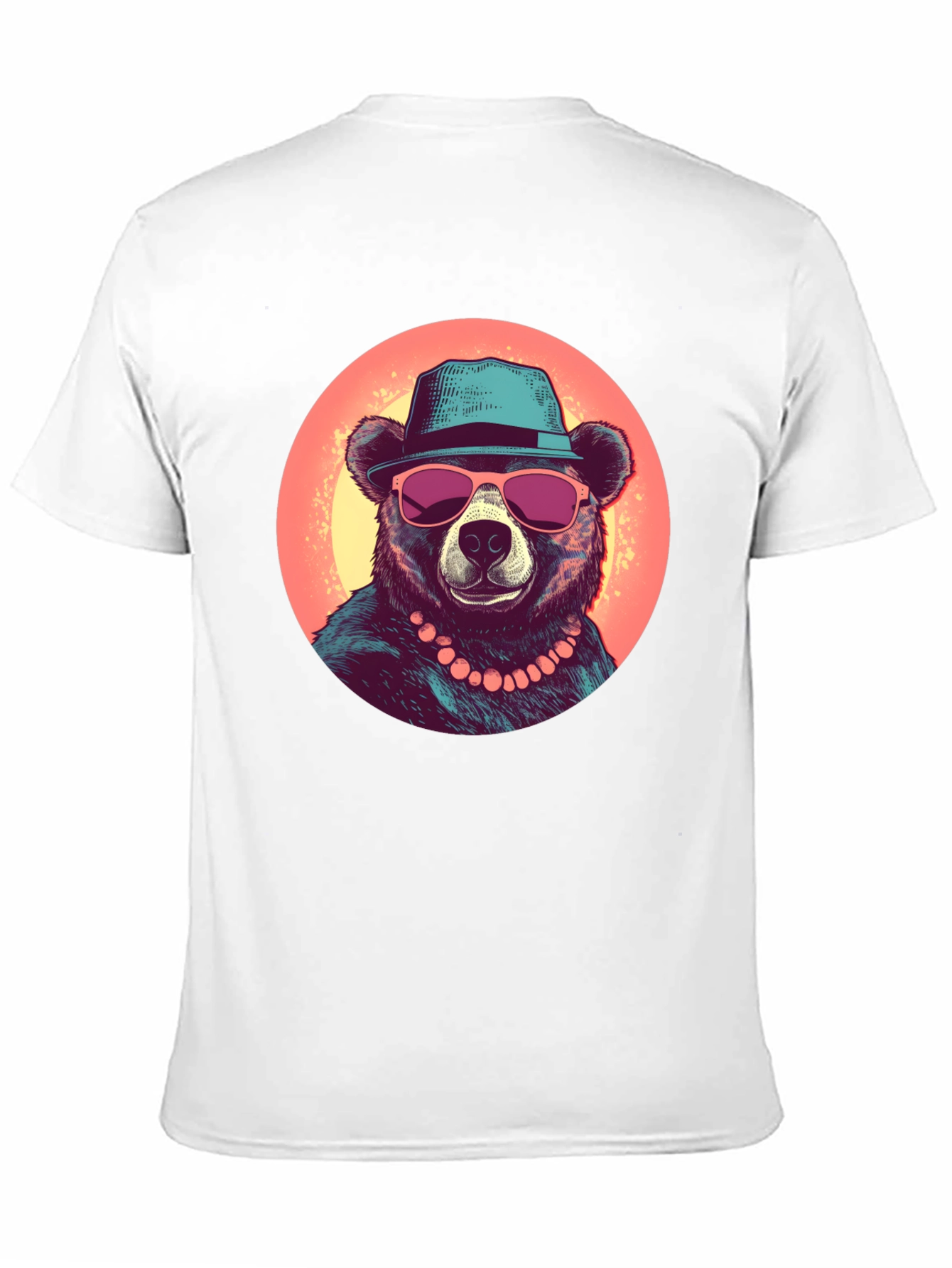Black Bear with Hat Graphic Tee - Cool Summer Style view 11
