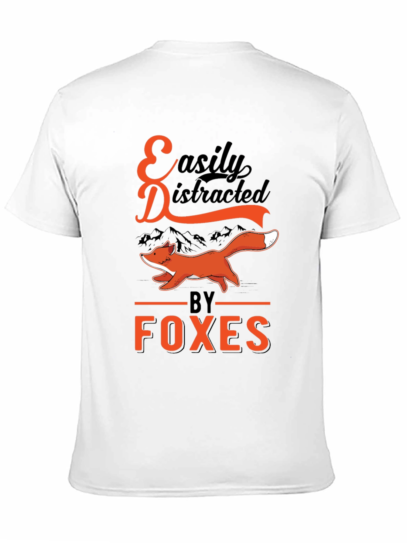Black Easily Distracted by Foxes T-Shirt view 11