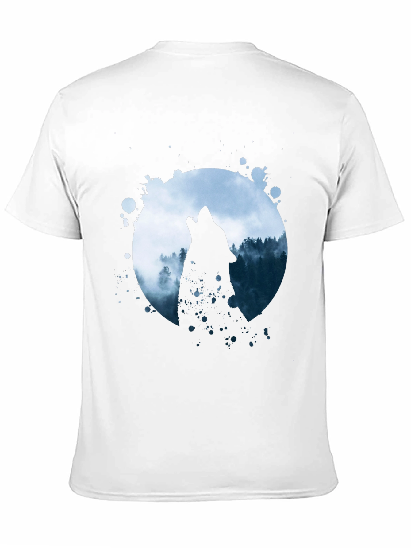 Black Wolf Howl Graphic Tee - Black Cotton Blend view 11