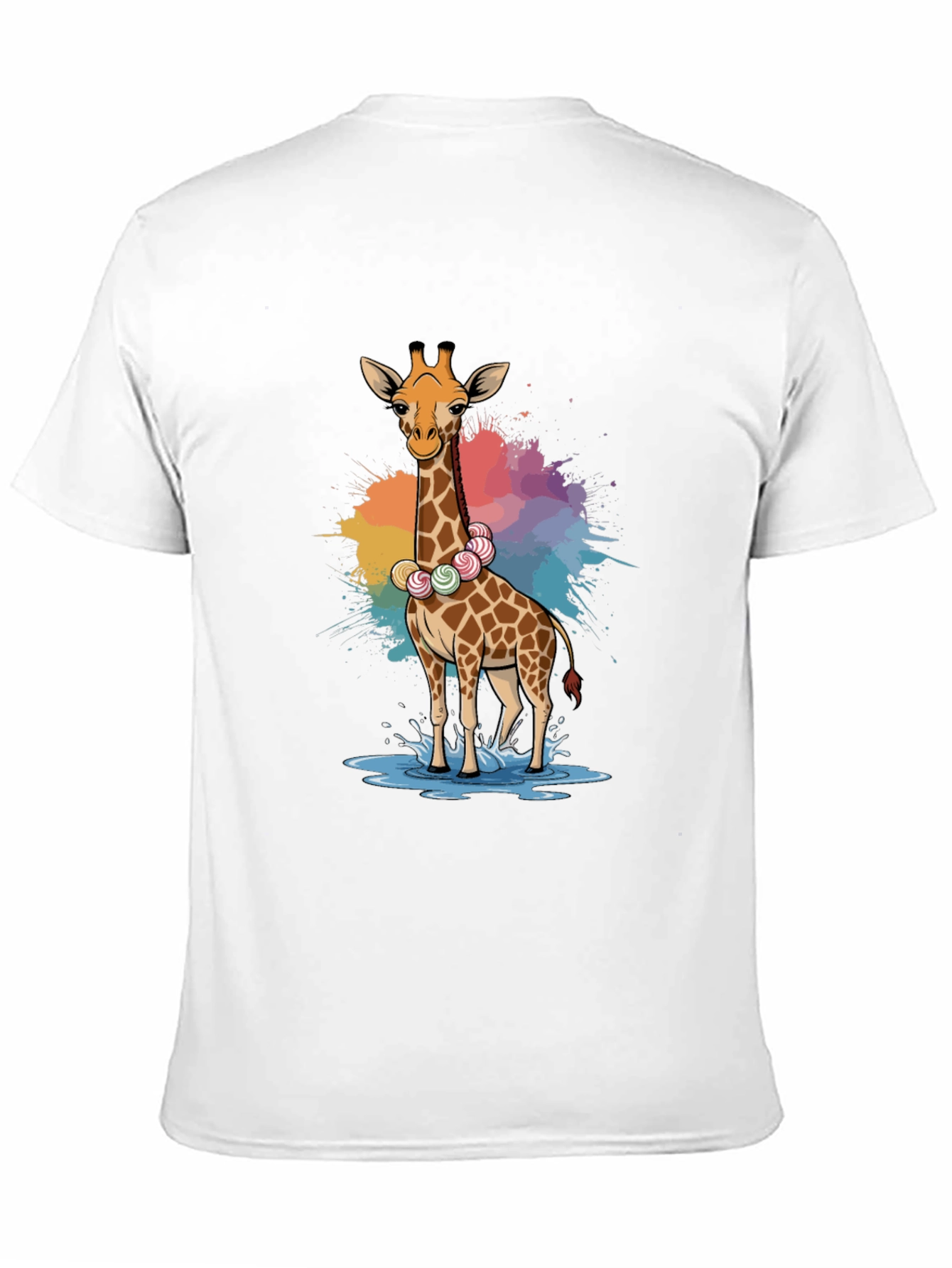 Black Giraffe Candy Lei T-Shirt - Fun Animal Tee view 11