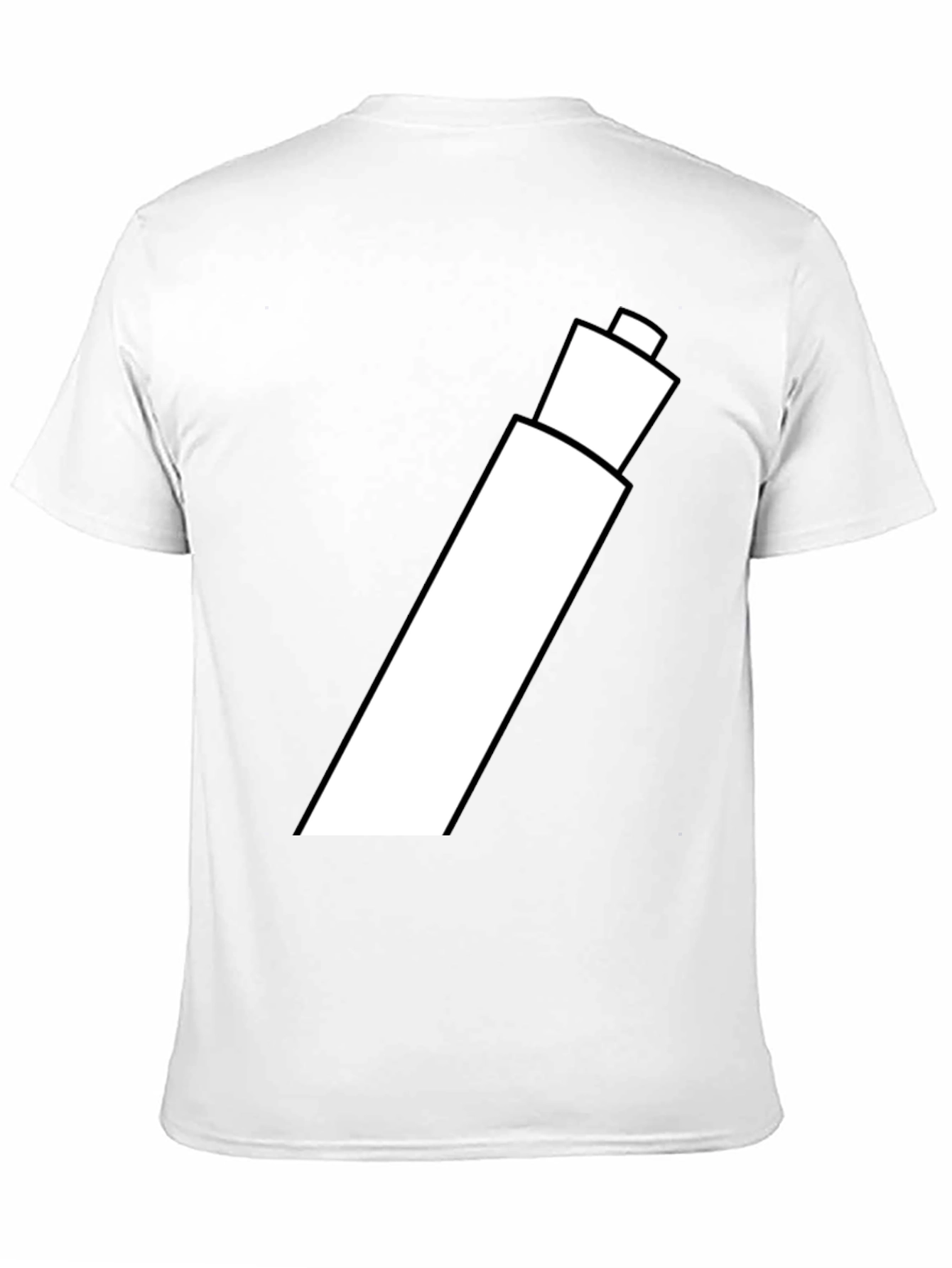Black Men's Black Graphic T-Shirt - White Marker Design view 11