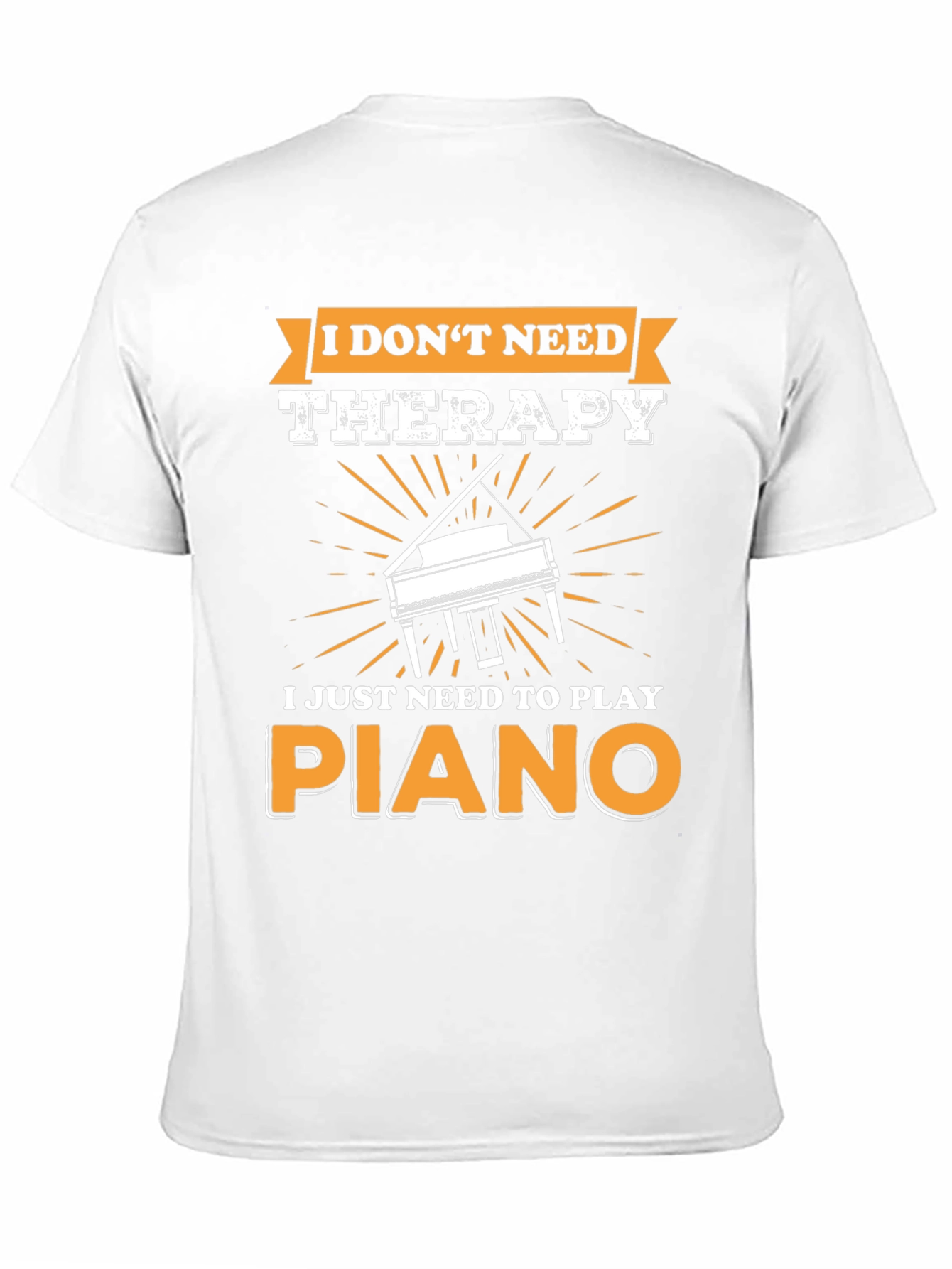 Black I Don't Need Therapy Piano T-Shirt view 11