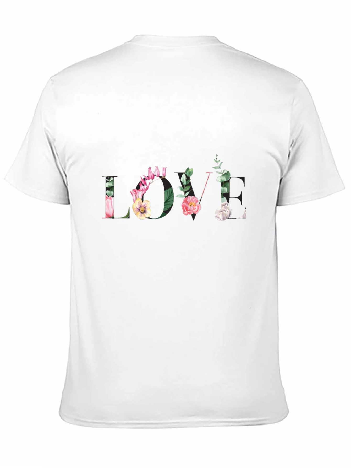 Black Floral LOVE Black T-Shirt view 11