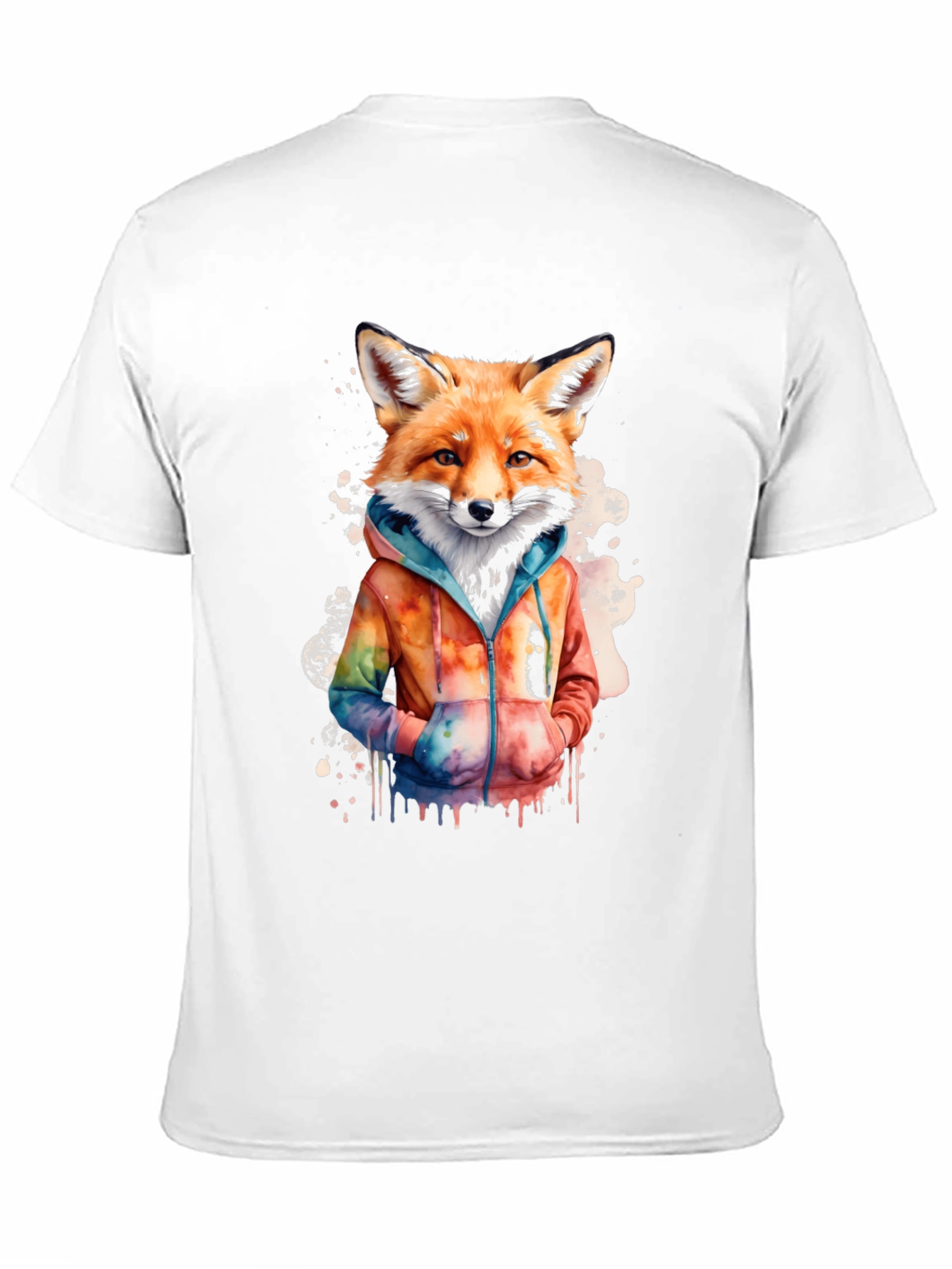 Black Fox Watercolor Graphic Tee - Urban Style view 11