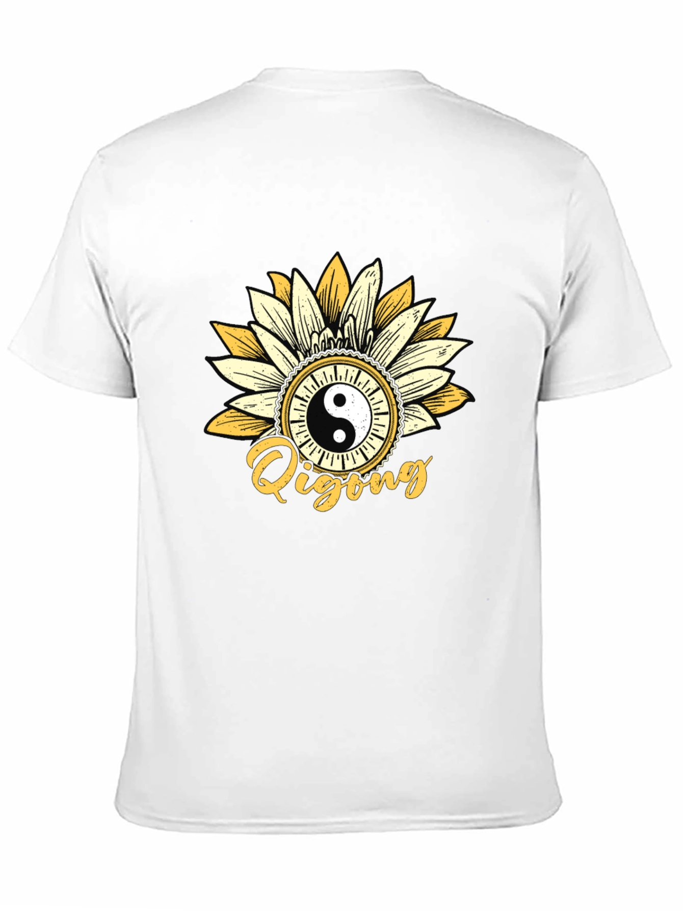 Black Yin Yang Qigong Sunflower Graphic Tee view 11