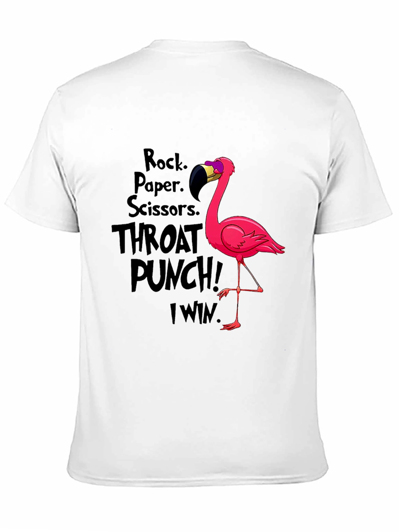 Black Rock Paper Scissors Flamingo T-Shirt view 11