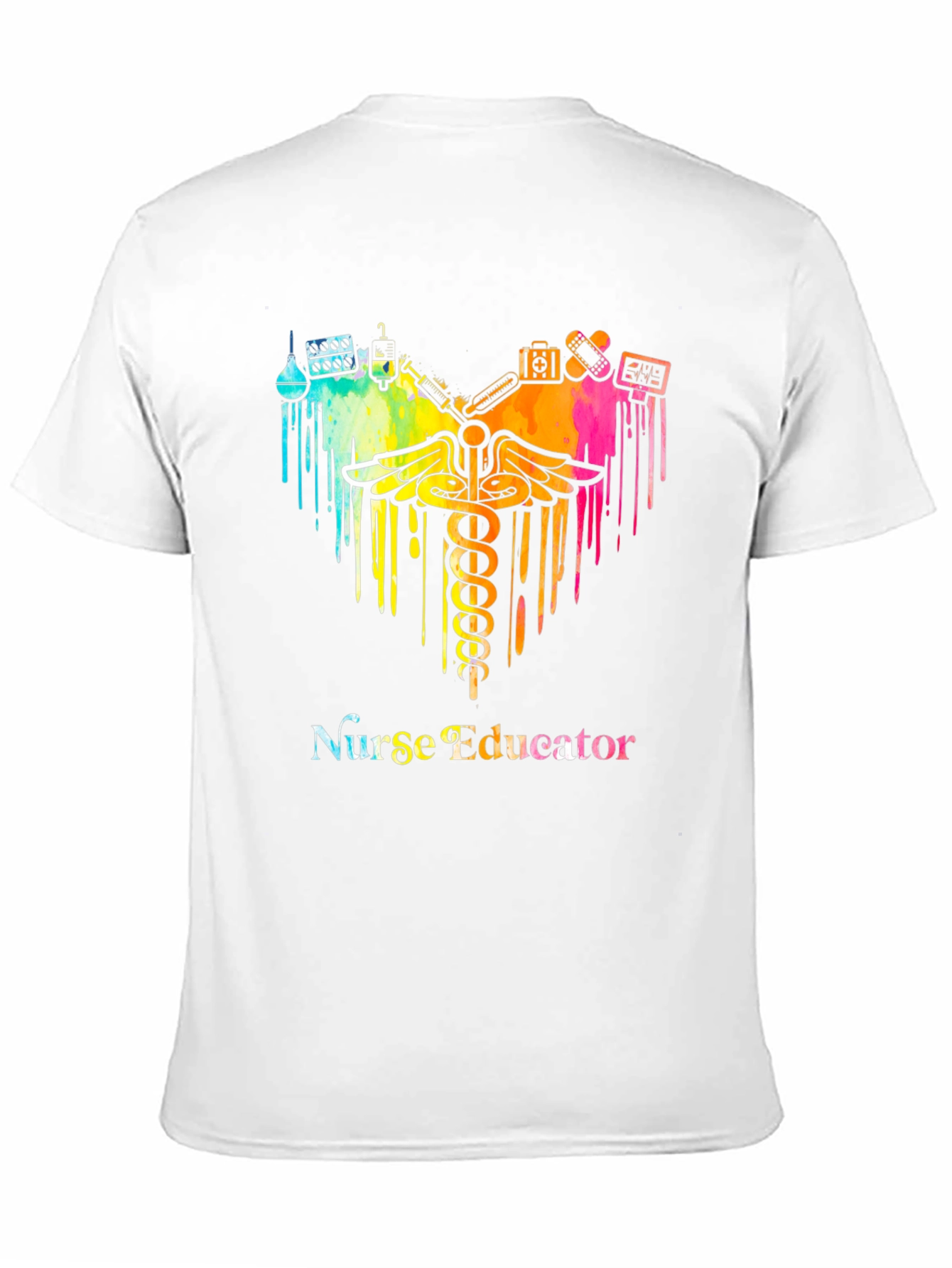 Black Nurse Educator Colorful Graphic T-Shirt view 11