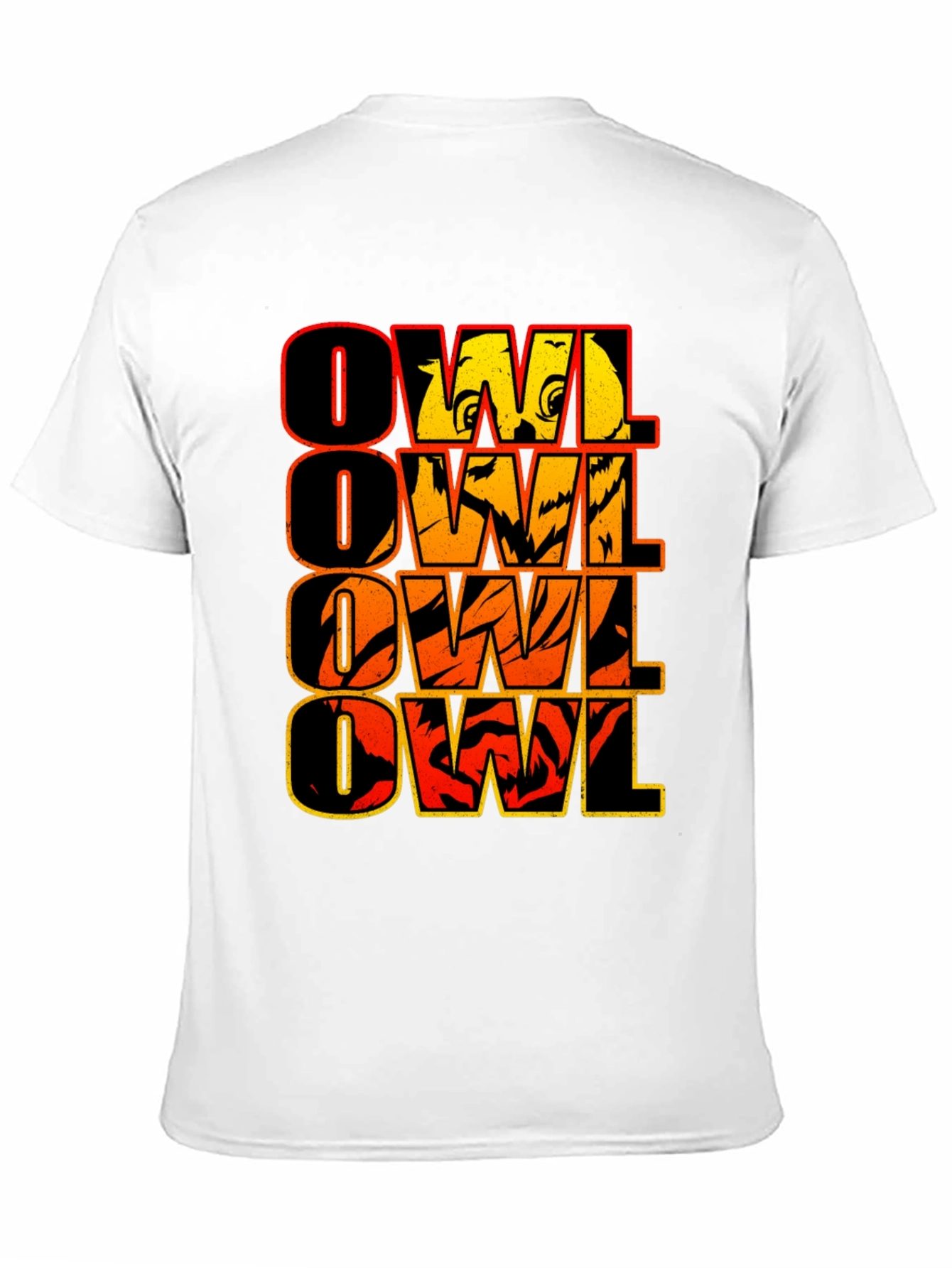 Black Owl Graphic Print Men's Black T-Shirt view 11