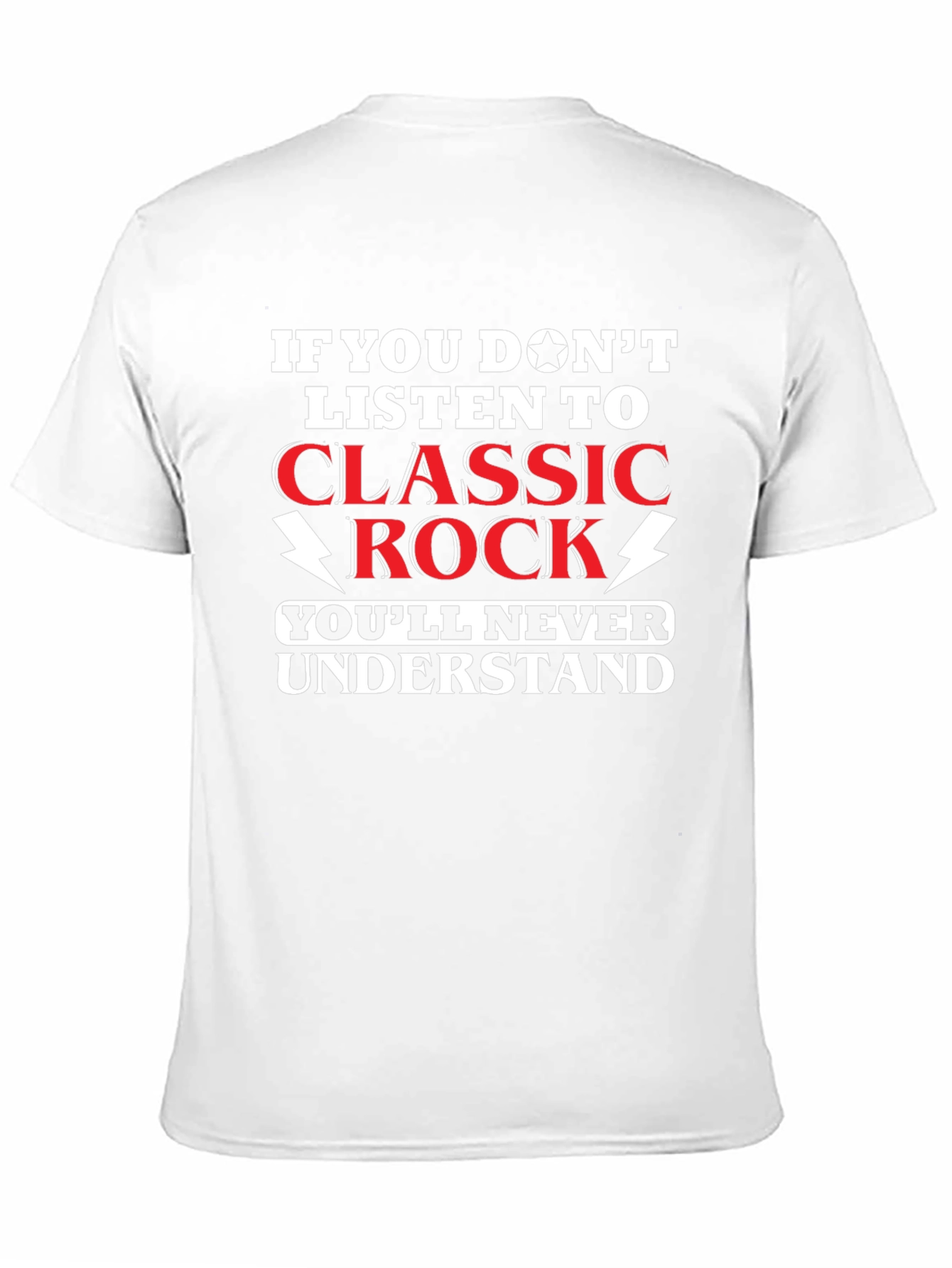 Black Classic Rock Music Fan T-Shirt - Humor Tee view 11
