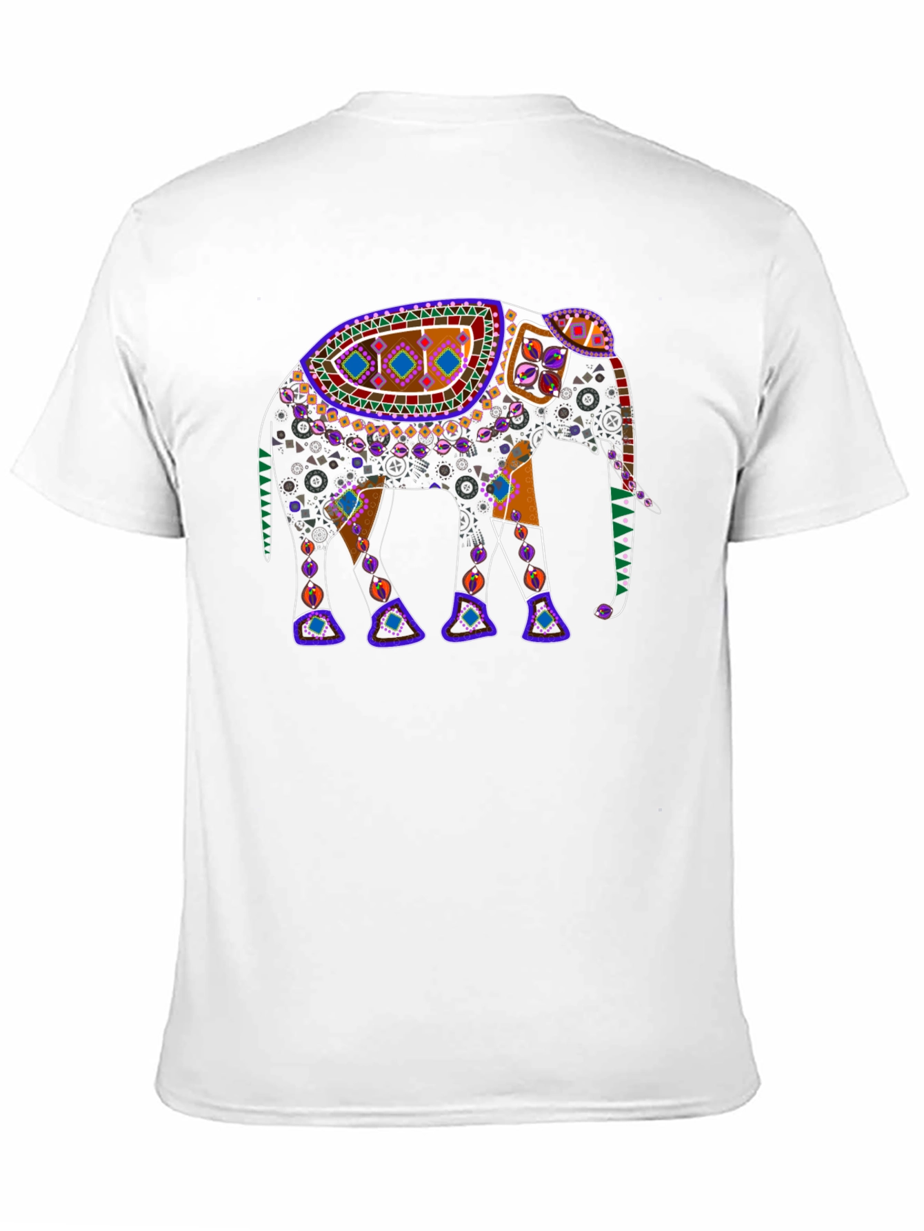 Black Elephant Print Crew Neck T-Shirt view 11