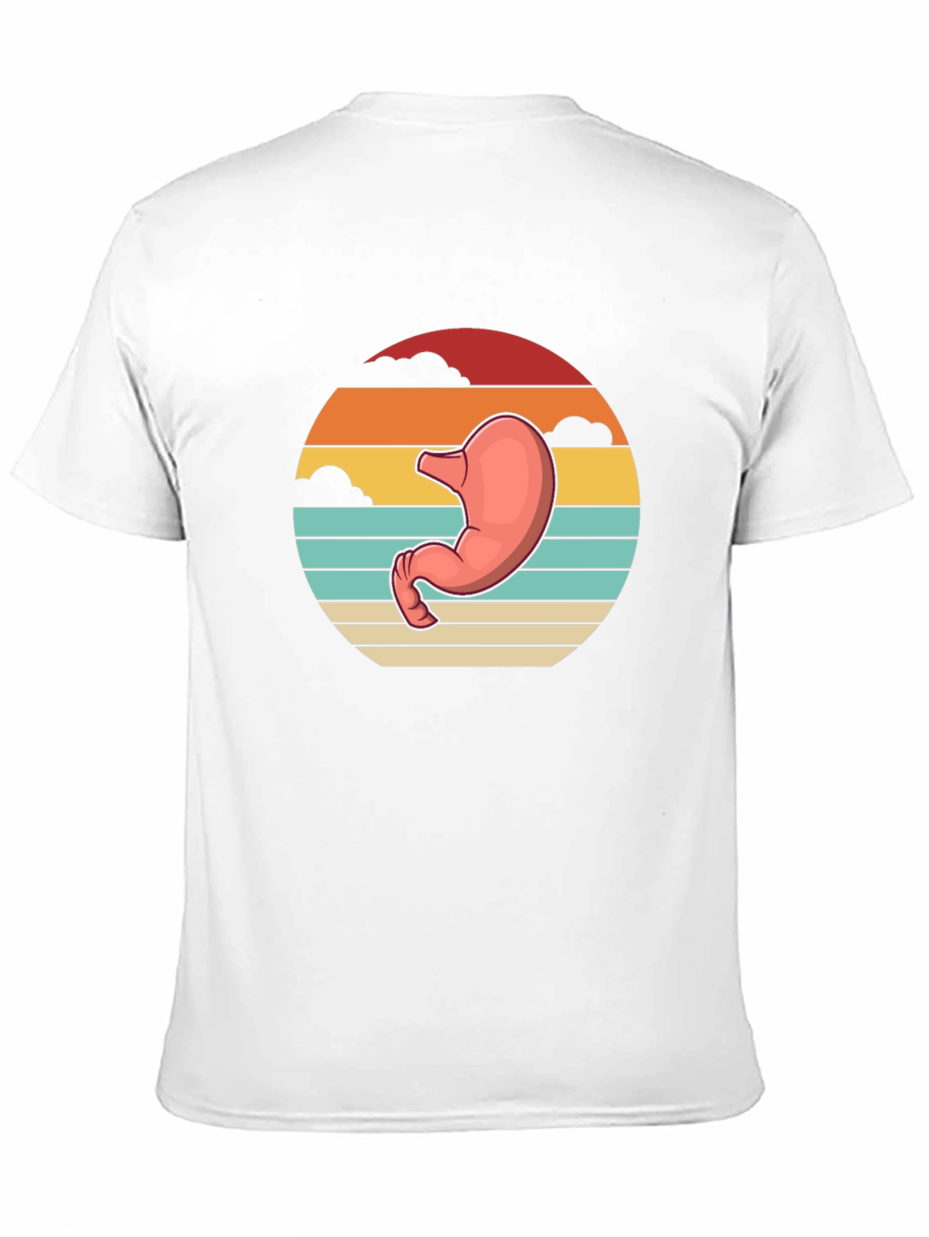 Black Stomach Anatomy Black T-Shirt - Retro Sunset Graphic Tee view 11