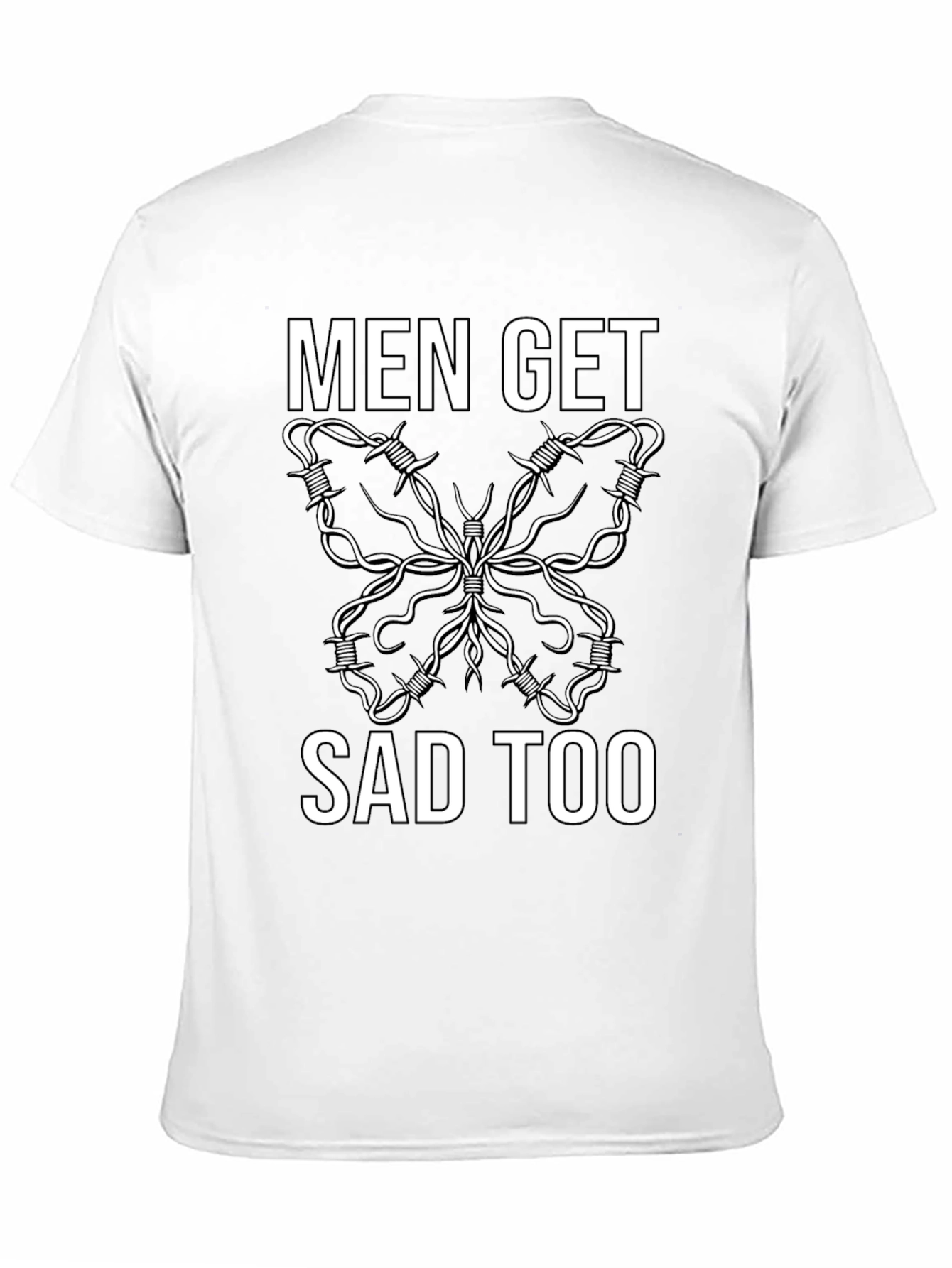 Black Men Get Sad Too Butterfly Barbed Wire Tee view 11