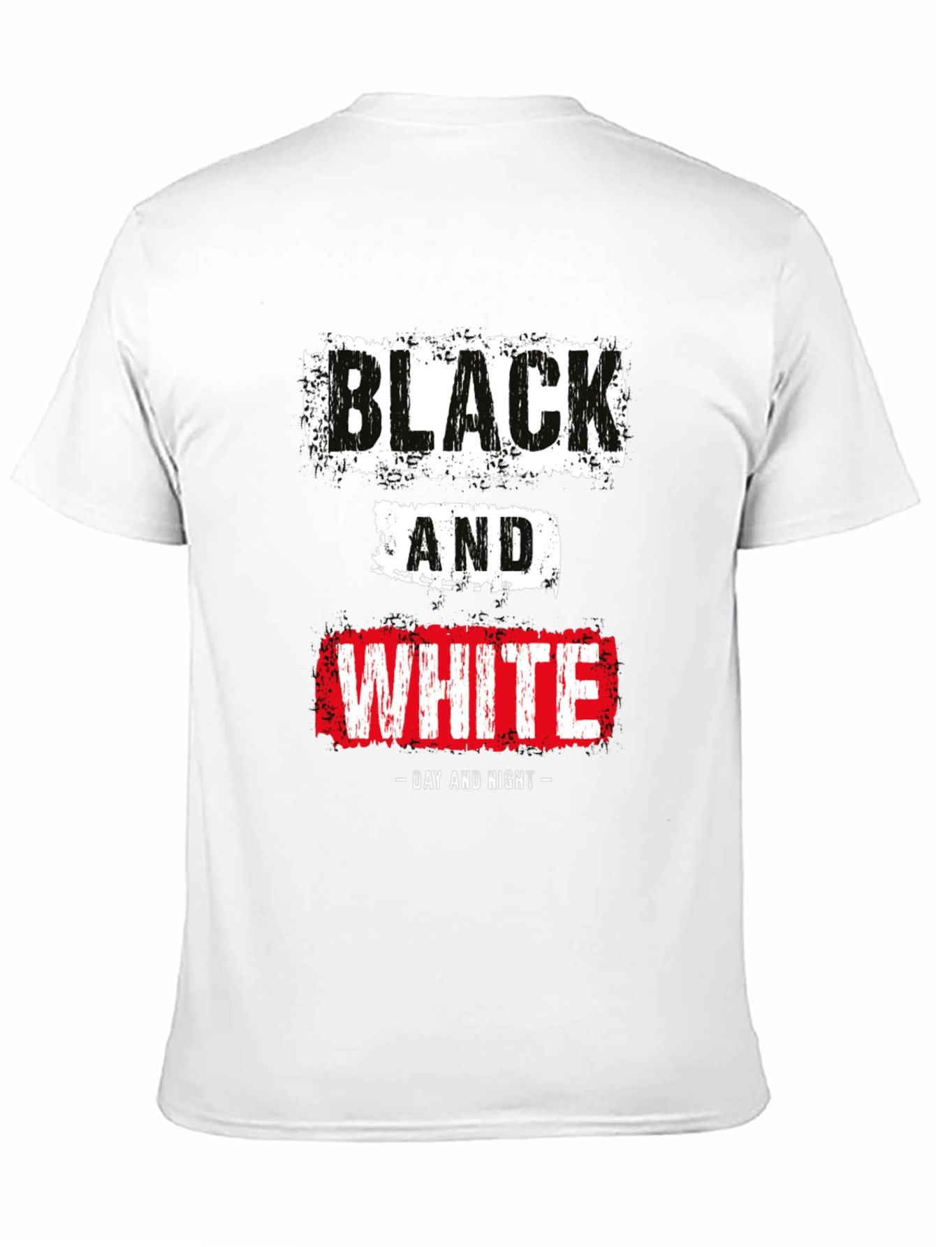 Black Black & White Day Night Graphic T-Shirt view 11