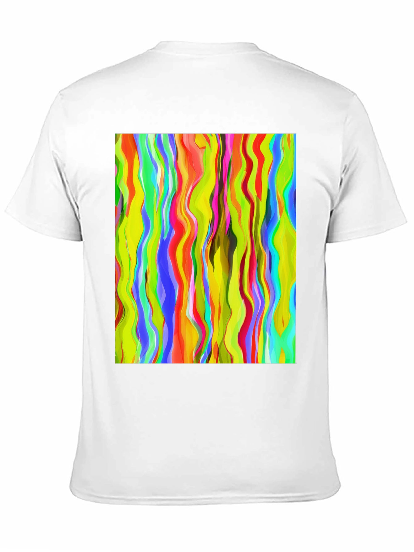 Black Vibrant Abstract Wave Print Black T-Shirt view 11