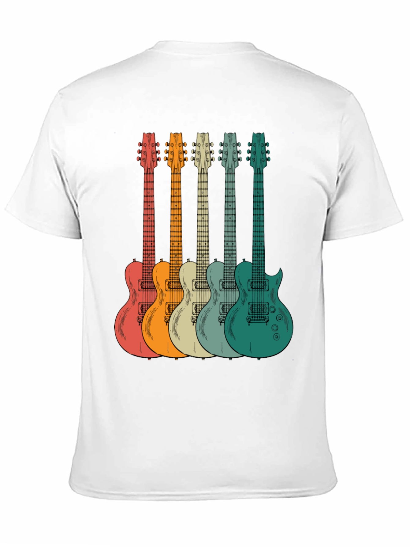 Black Retro Guitar Graphic Tee - Music Lover's T-Shirt view 11