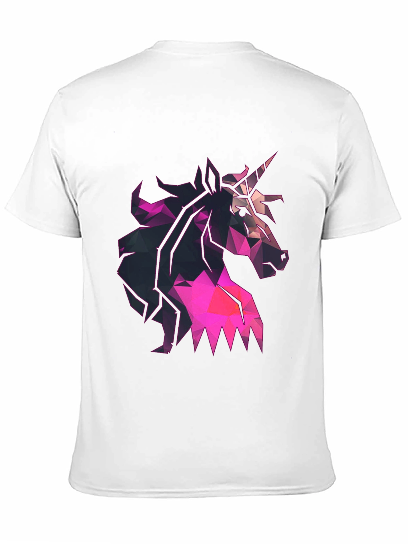 Black Geometric Unicorn Graphic Tee - Black T-Shirt view 11
