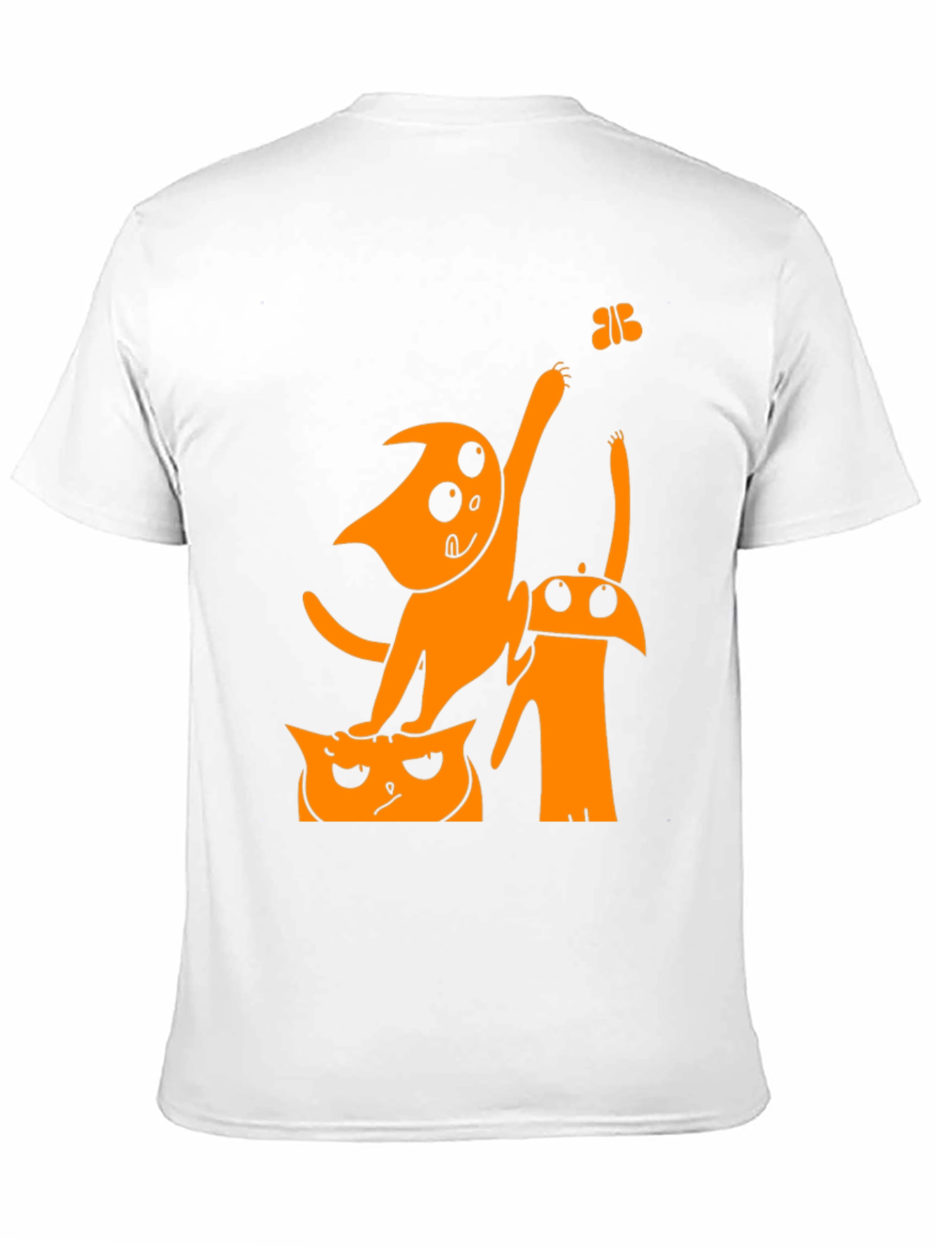 Black Funny Cartoon Cat Graphic T-Shirt view 11