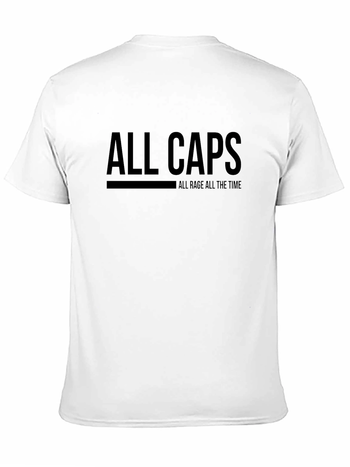Black All Caps All Rage T-Shirt - Bold Statement Tee view 11