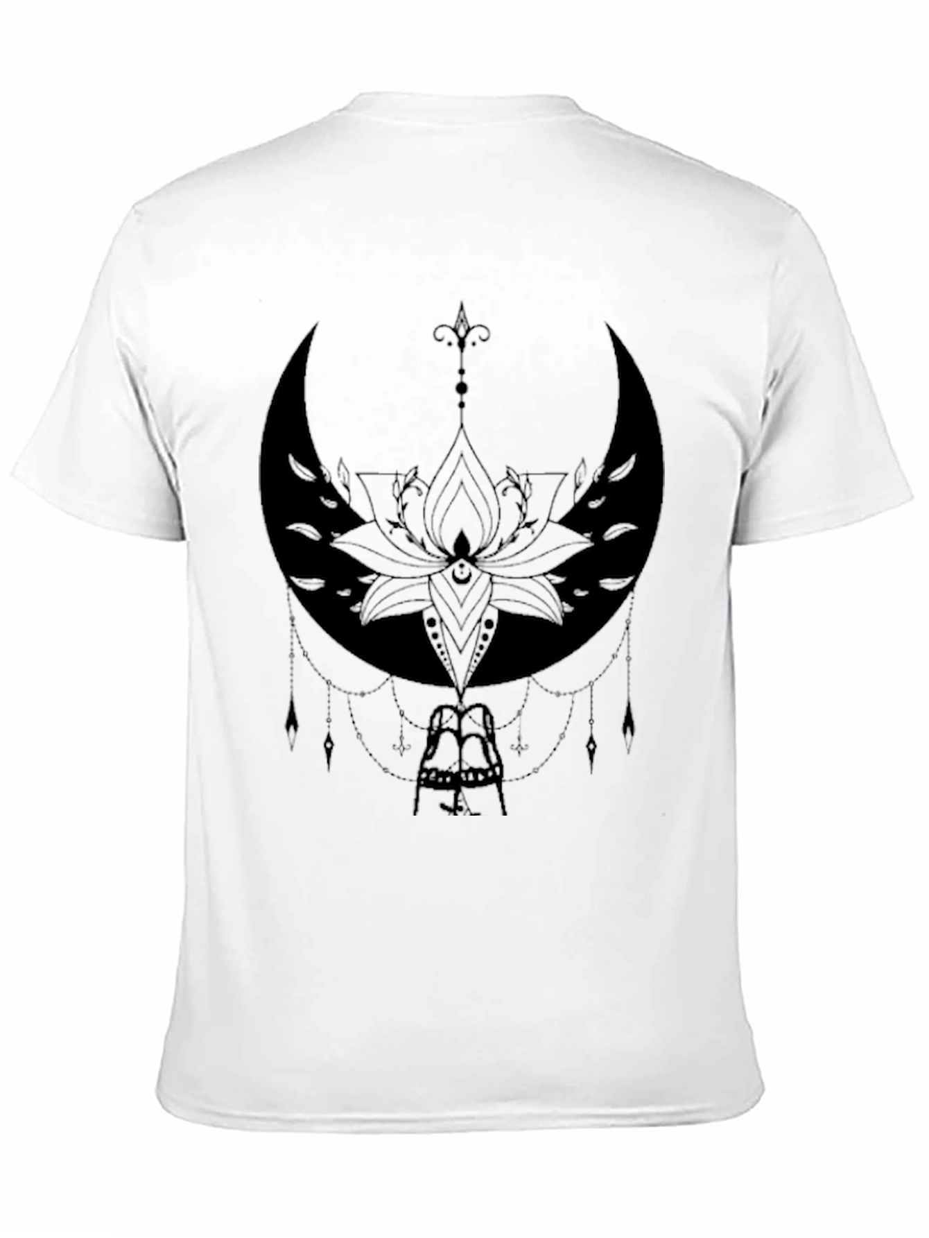 Black Mystic Moon Lotus Graphic Tee - Black view 11