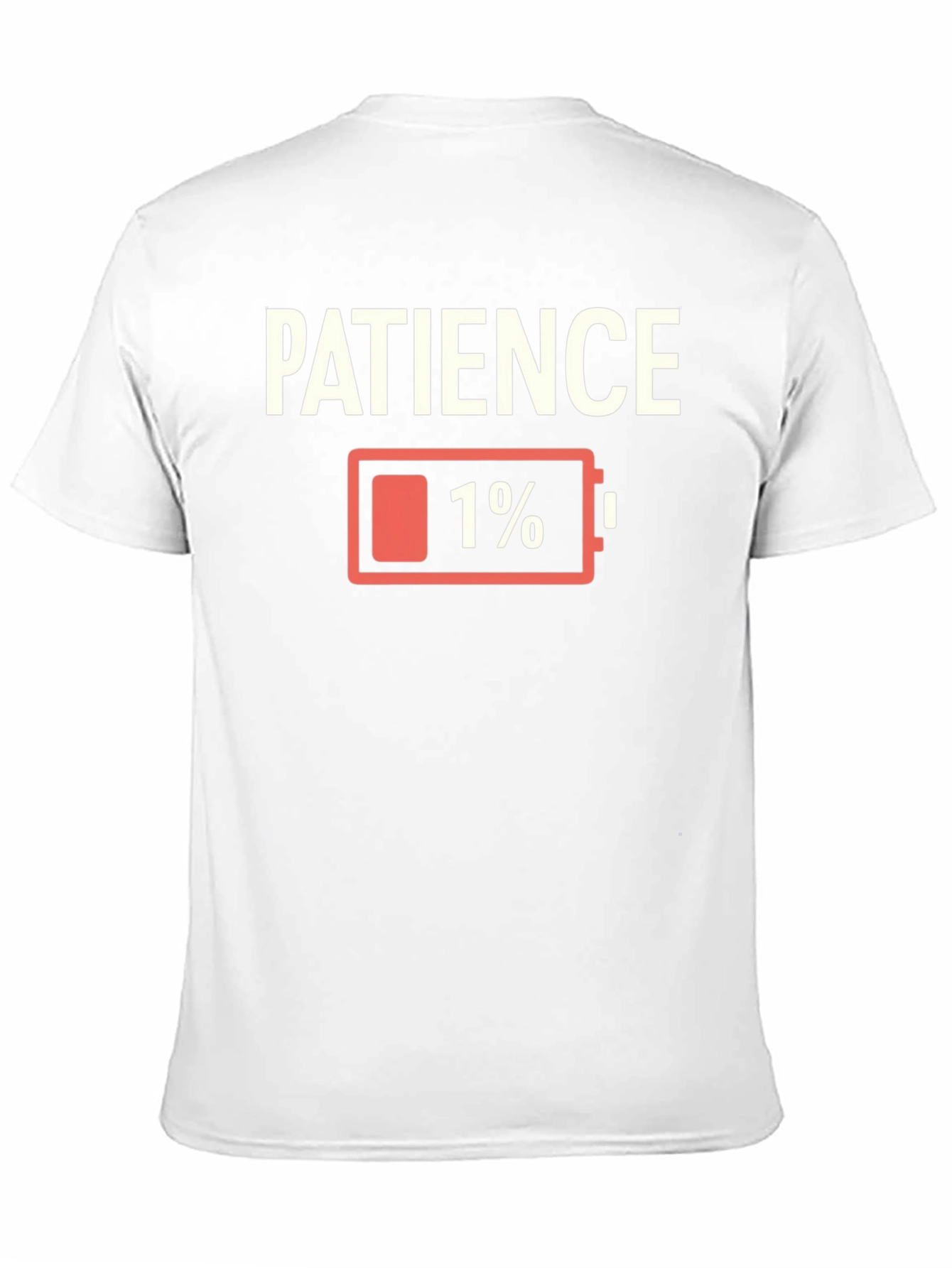 Black Patience 1% Black Graphic T-Shirt - Low Battery Humor view 11