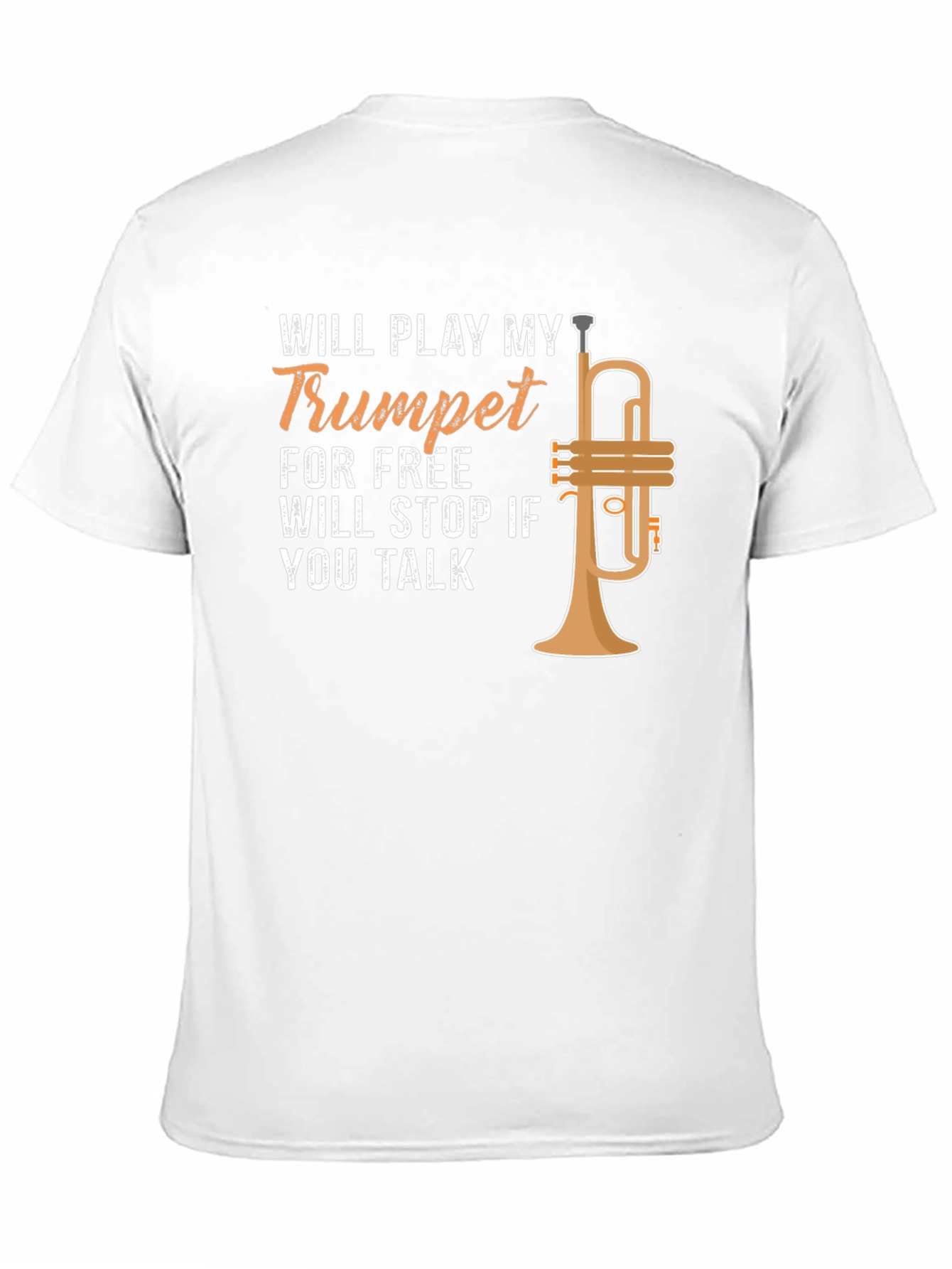 Black Trumpet Player T-Shirt - Will Play for Free! view 11