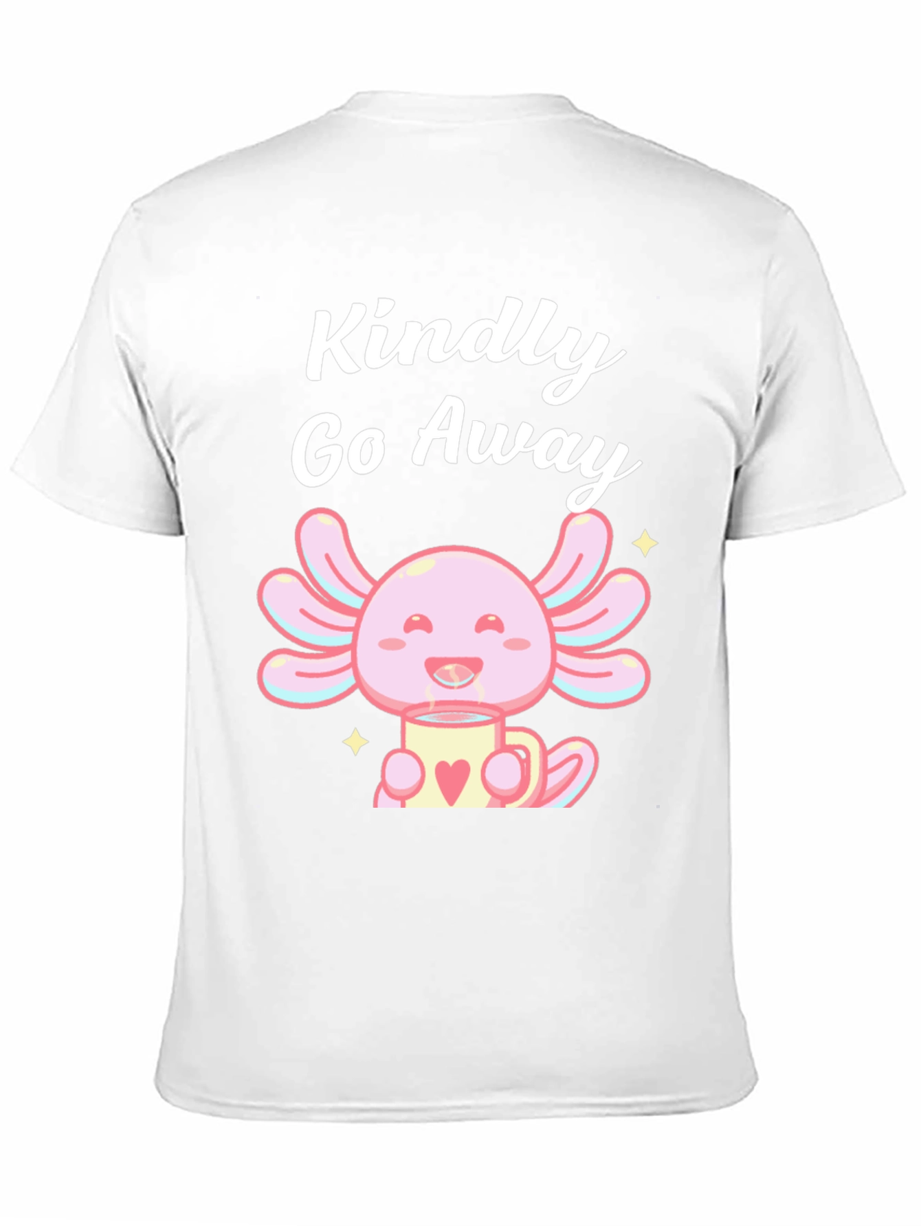 Black Kindly Go Away Axolotl T-Shirt view 11