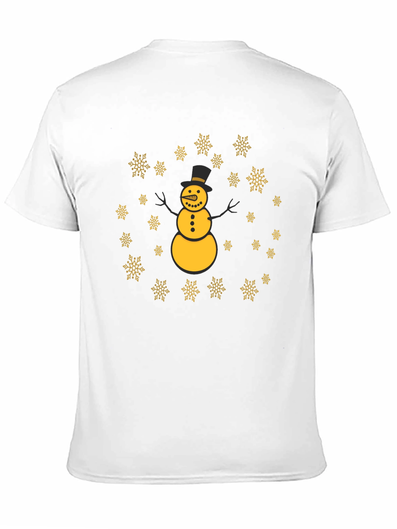 Black Snowman Snowflake Black Tee Shirt view 11