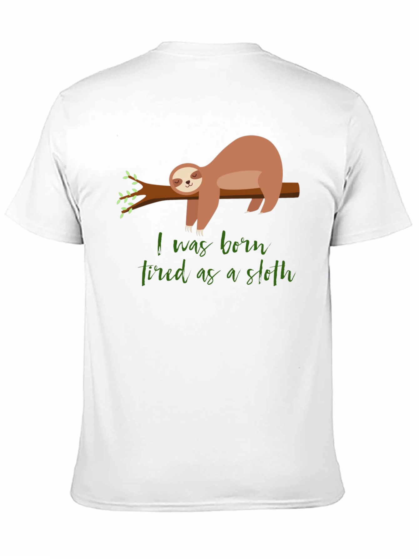 Black Born Tired Sloth Graphic T-Shirt - Unisex Cotton Tee view 11